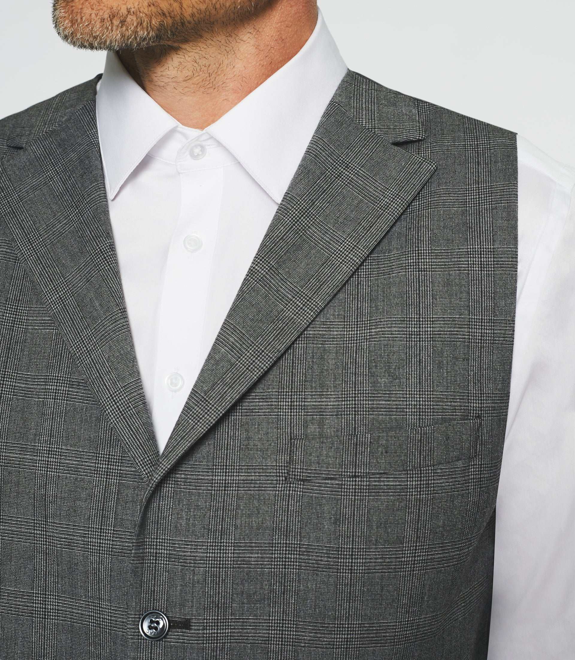 Gilet de costume à carreaux gris XSOBRE - Image 3