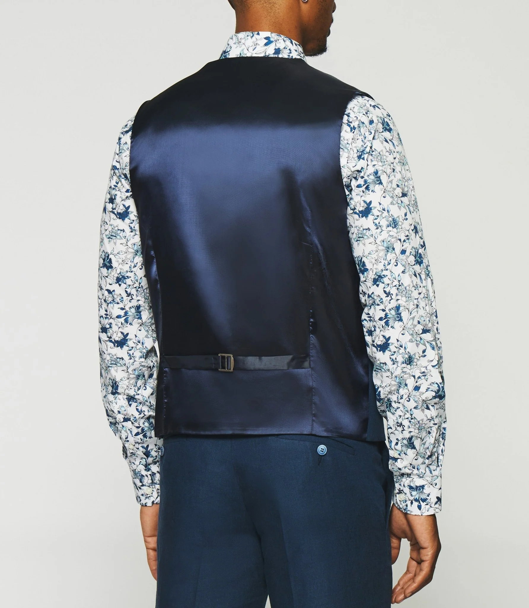 Gilet de costume en lin marine JCELESTE - Image 2