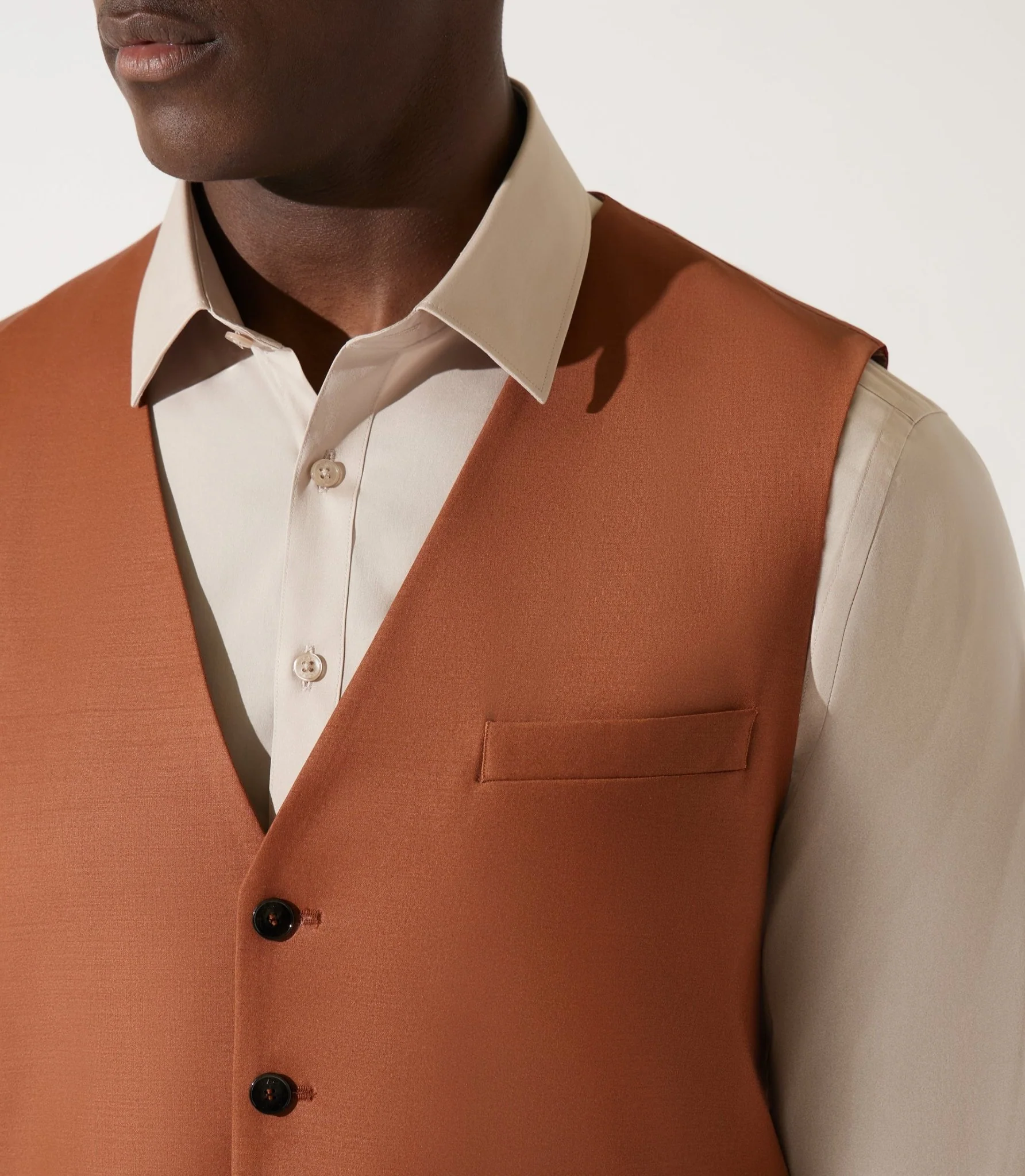 Gilet de costume orange brûlé - Image 3