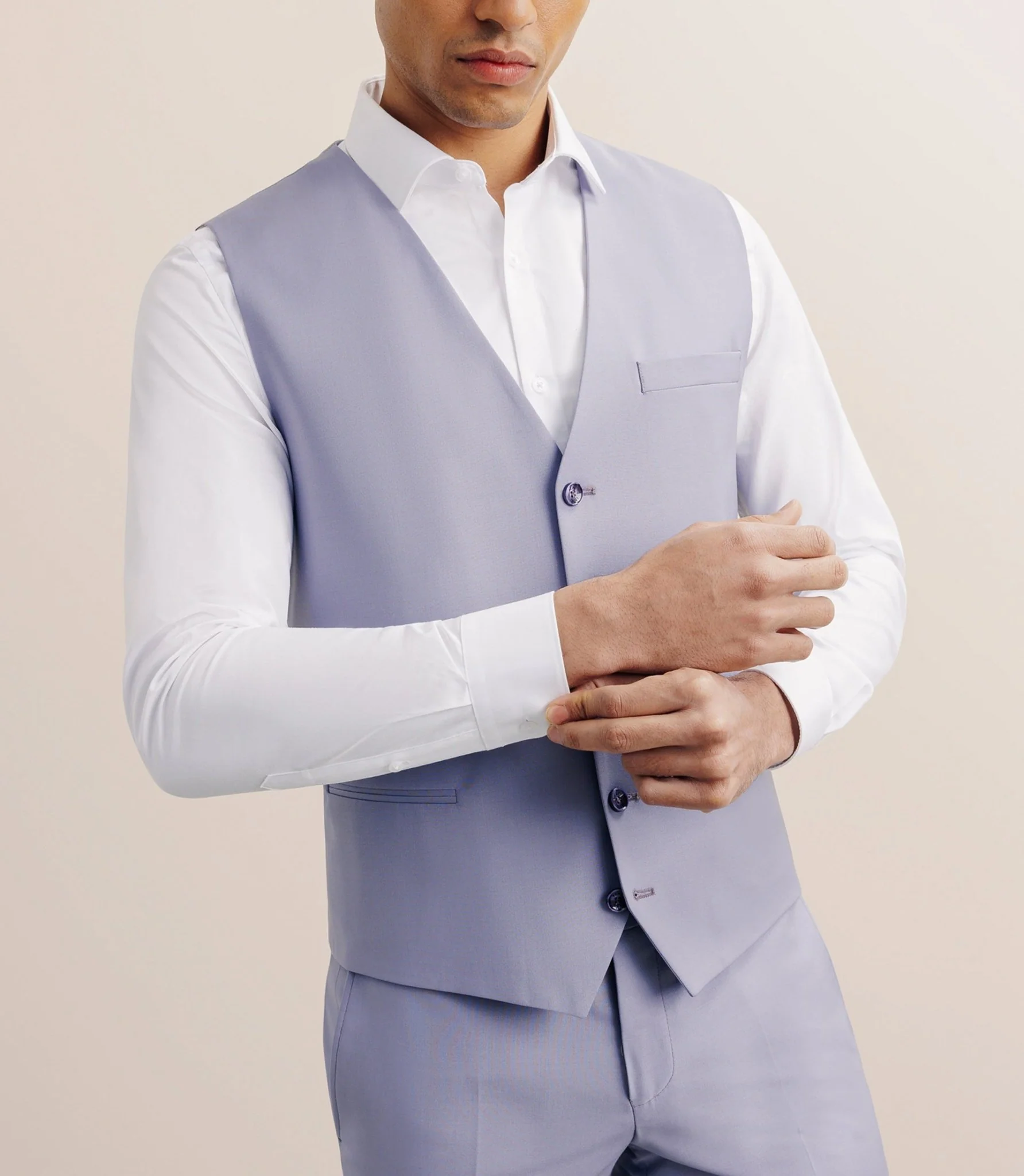 Gilet ville en laine majoritaire parme