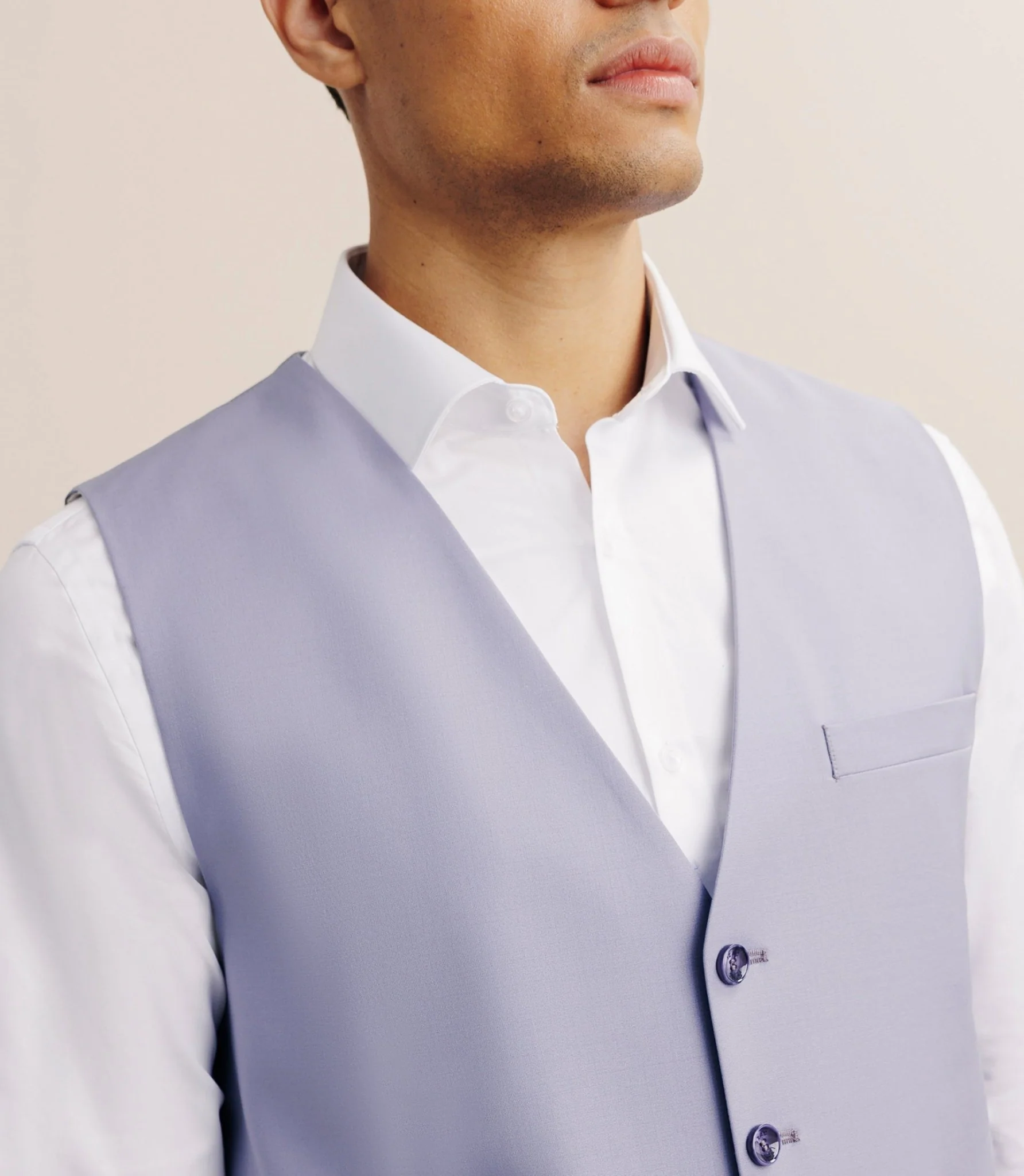 Gilet ville en laine majoritaire parme - Image 2