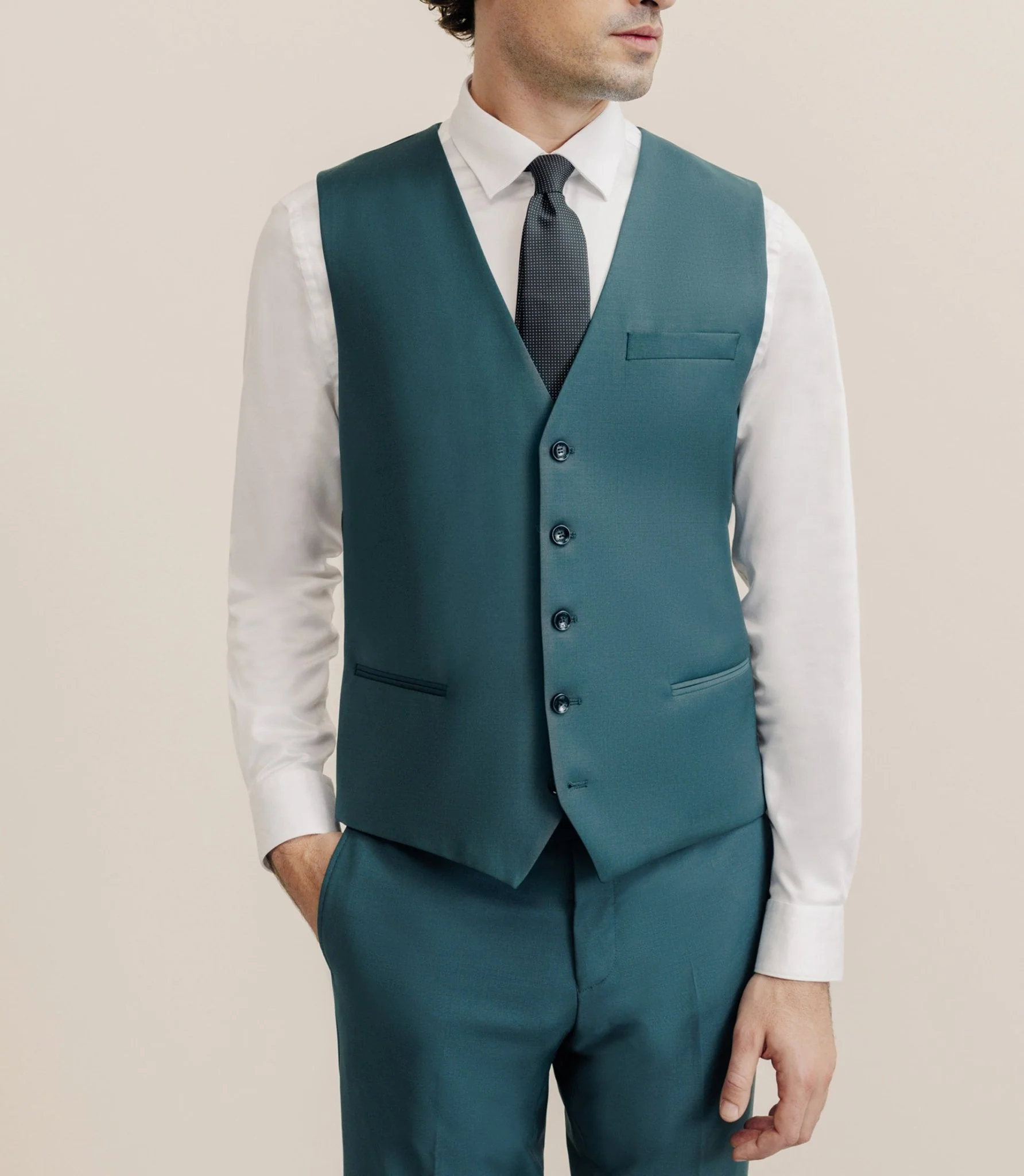 Gilet ville en laine majoritaire vert