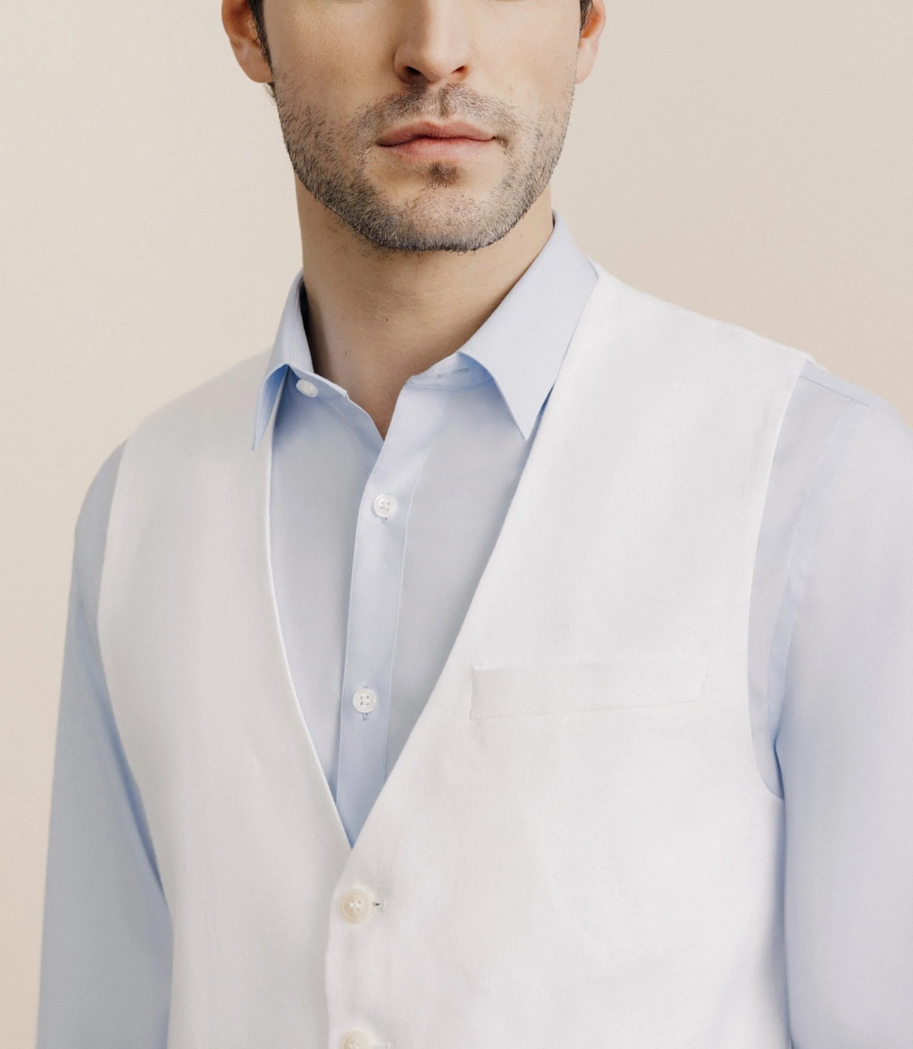 Gilet 100% lin blanc - Image 2