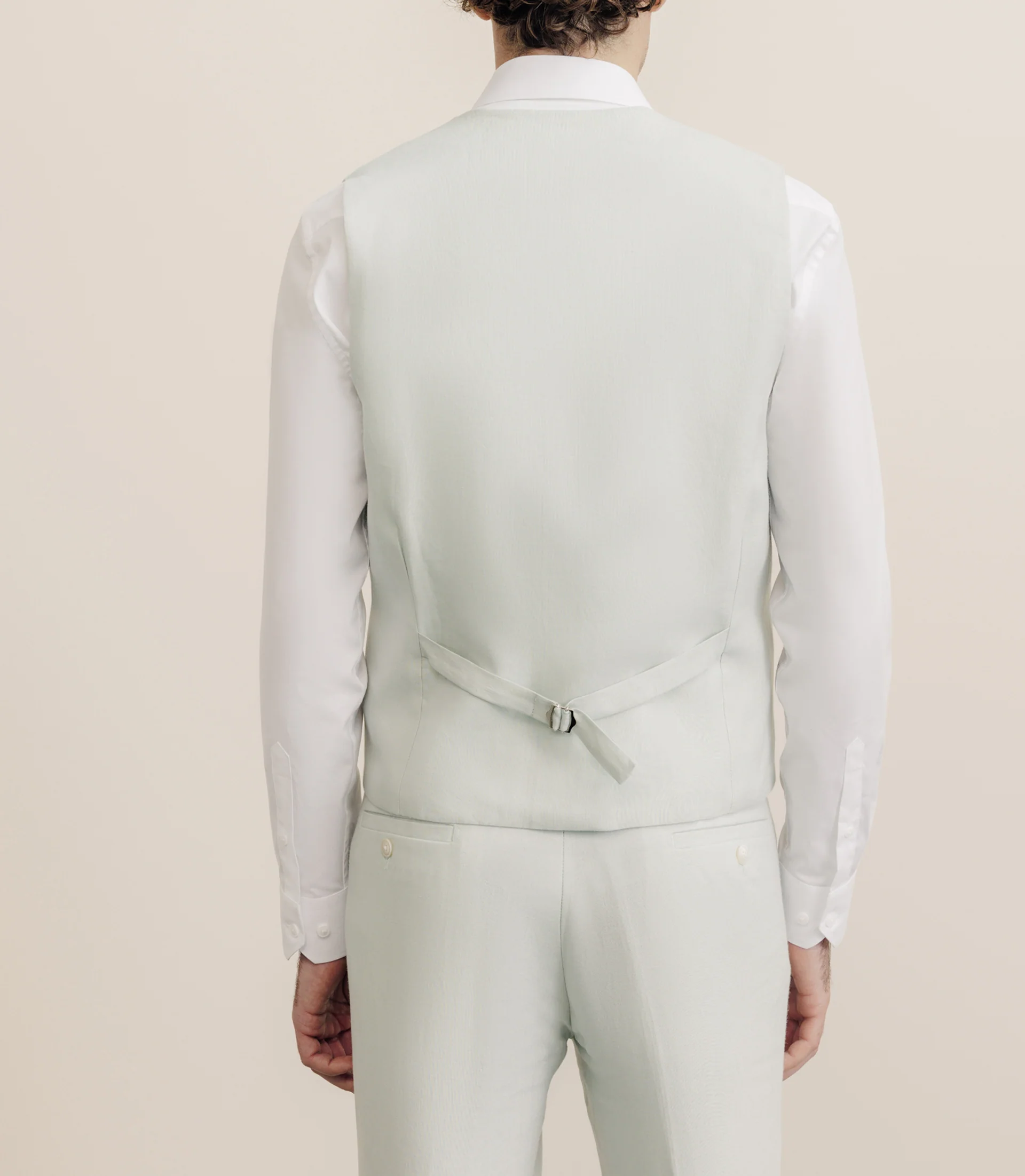 Gilet 100% lin vert d'eau - Image 3