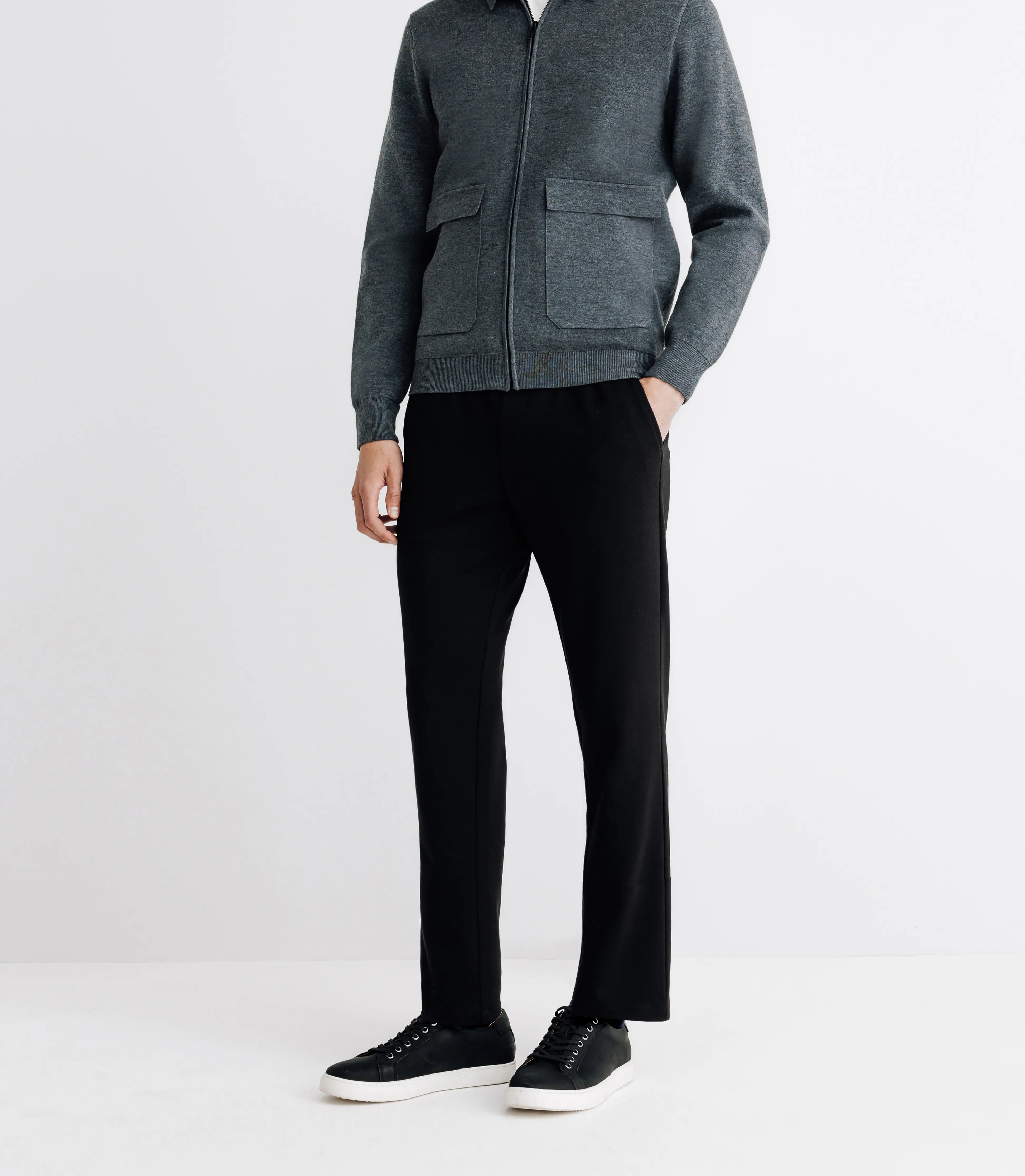 Pull cardigan zippé anthracite