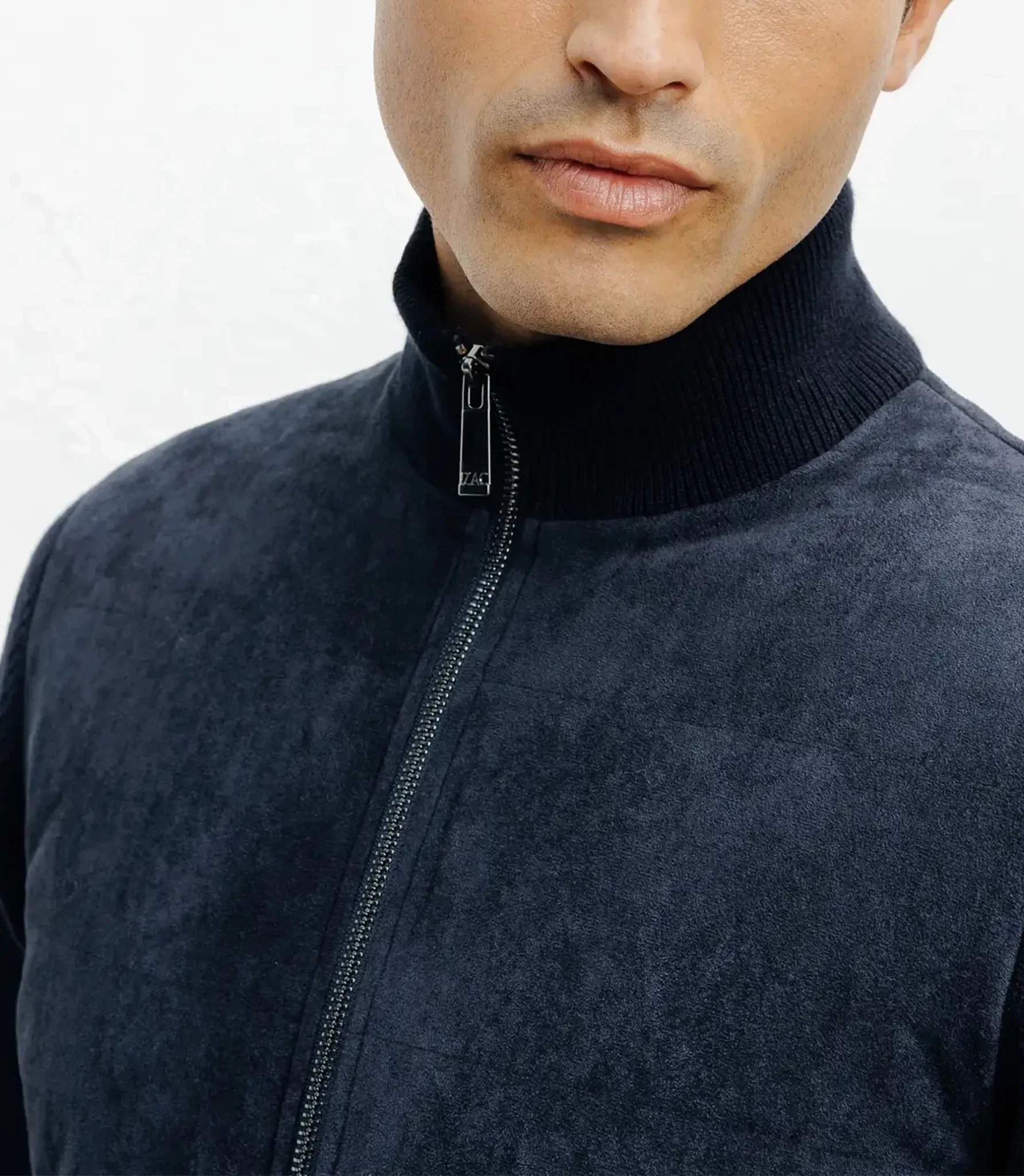 Gilet zip bi-matière marine - Image 2