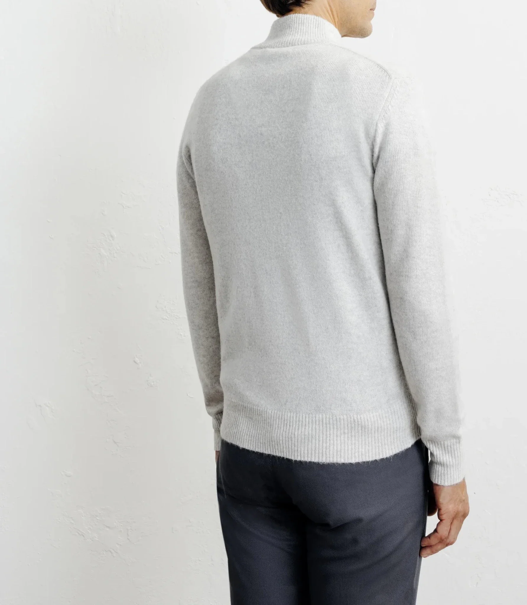 Gilet zip col montant gris chiné - Image 4