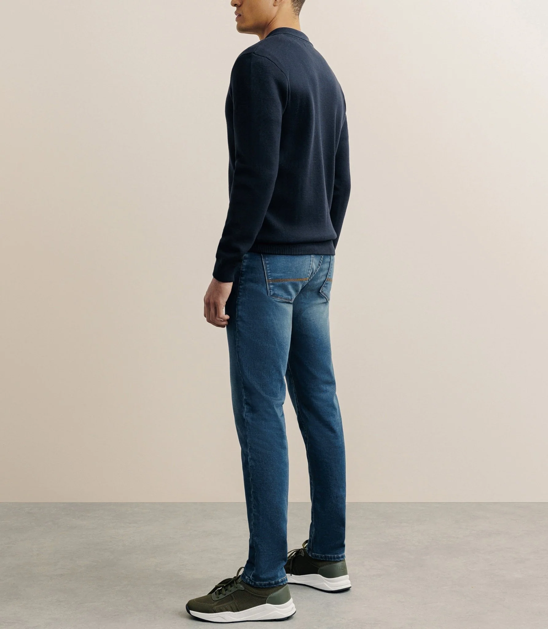 Gilet zippé col chemise marine - Image 4