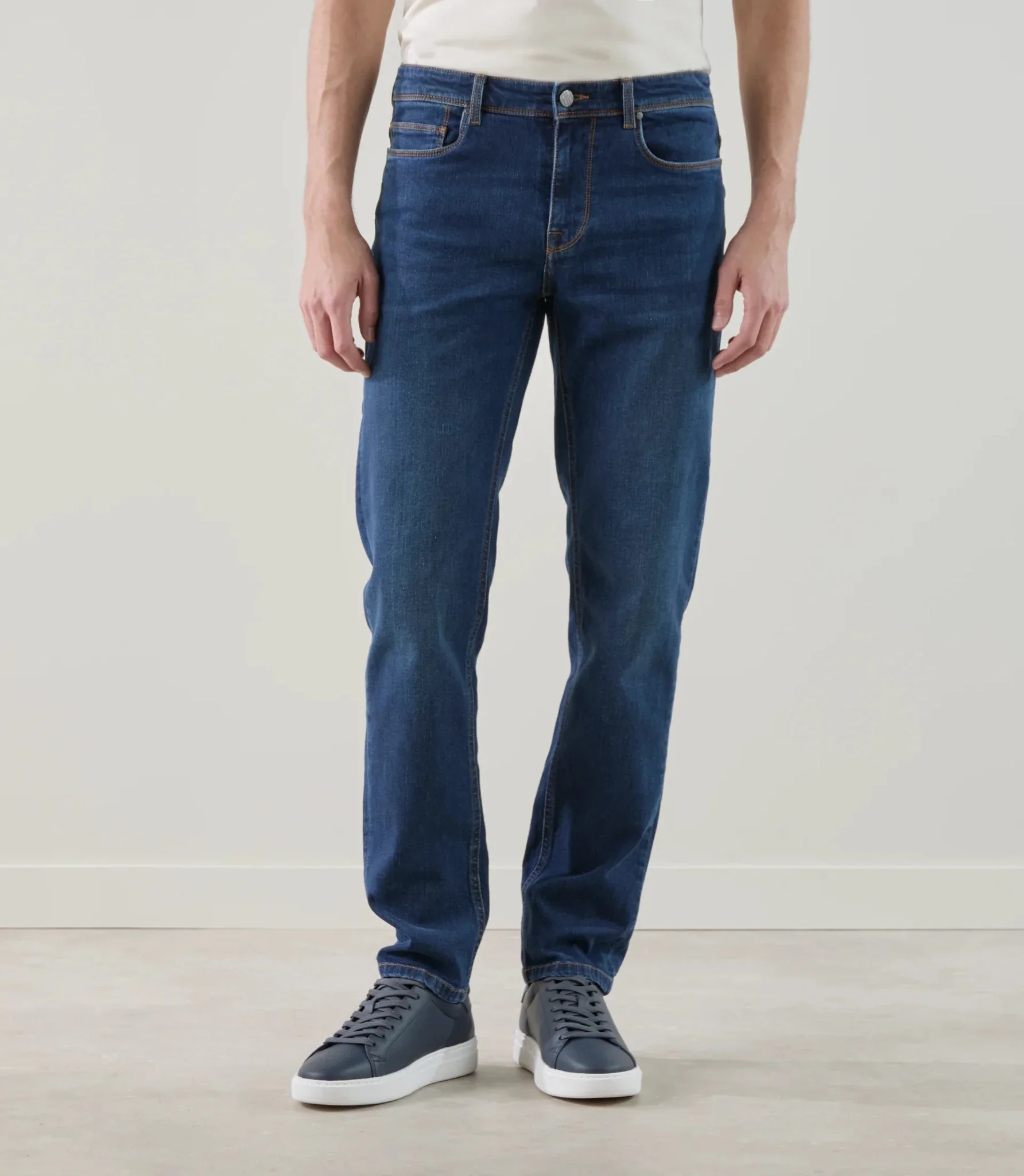 Jean 5 poches bleu moyen