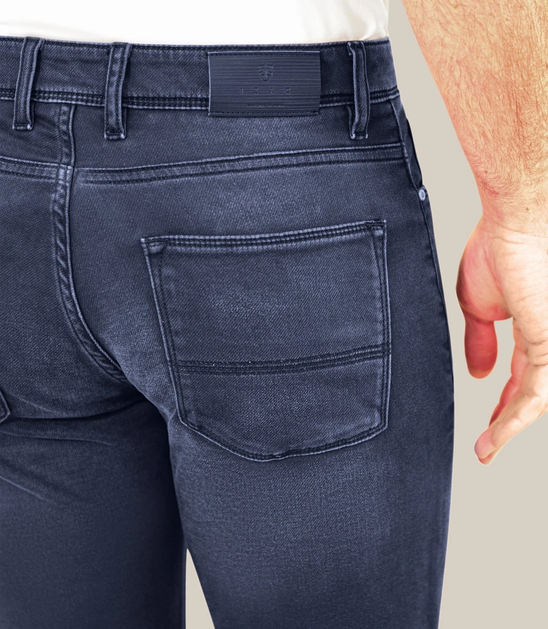 Jean 5 poches "jog" coupe slim marine - Image 3