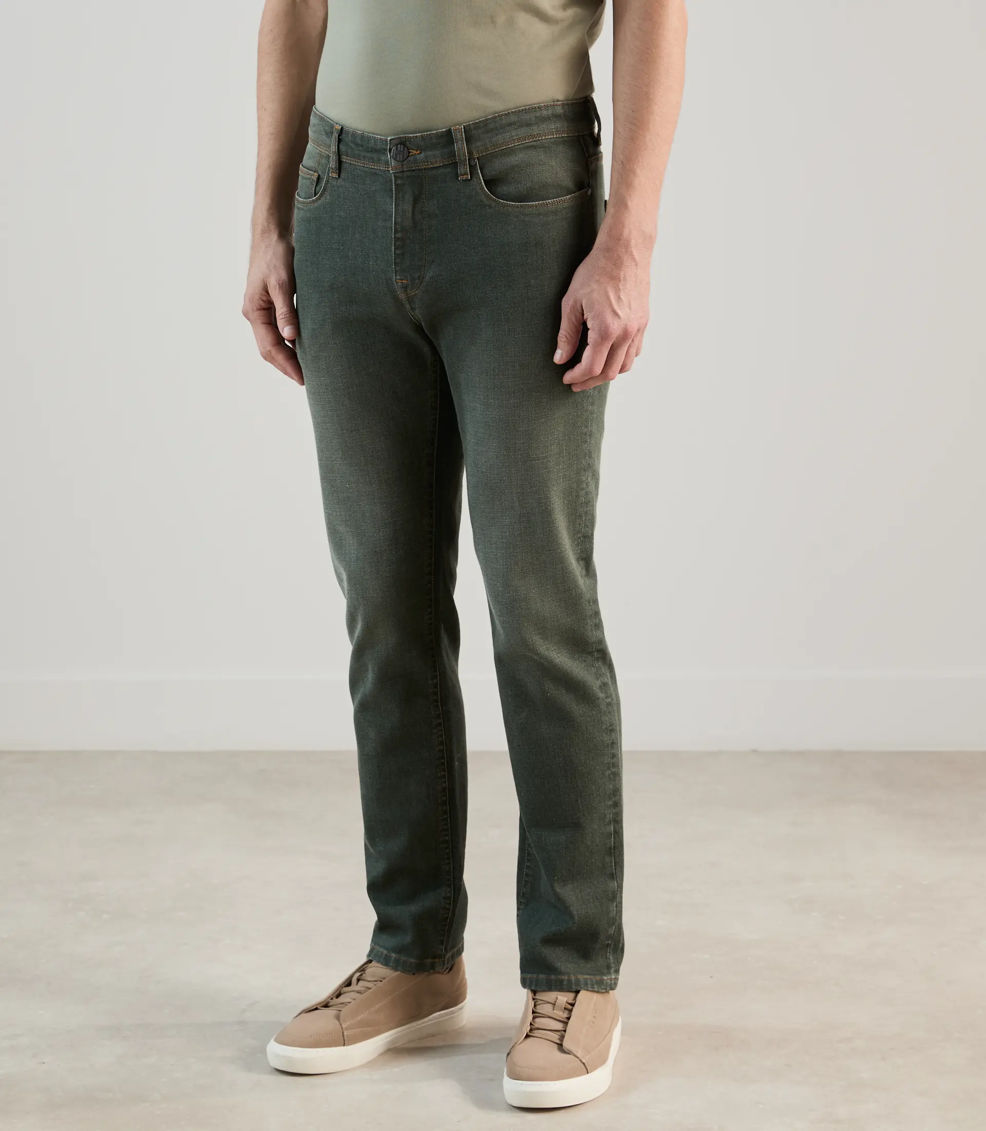 Jean 5 poches kaki