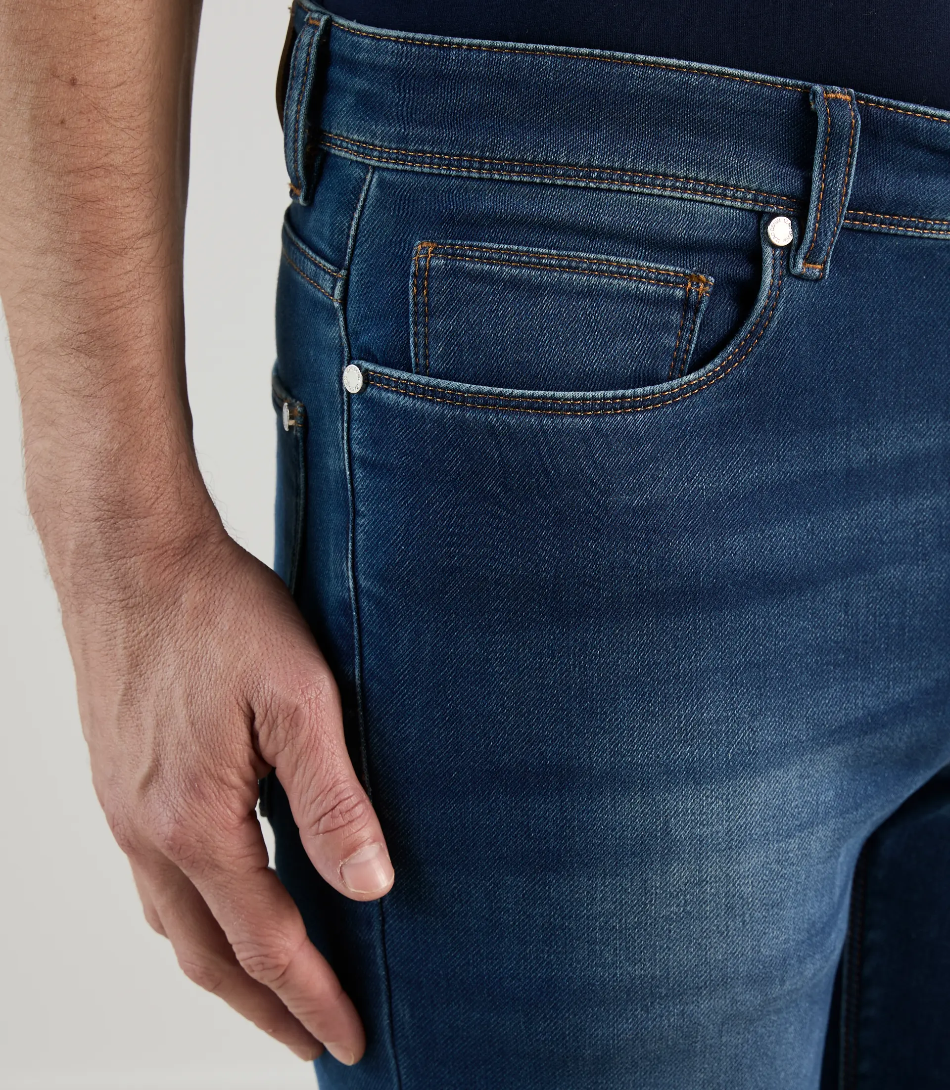 Jean 5 poches stretch bleu moyen - Image 2