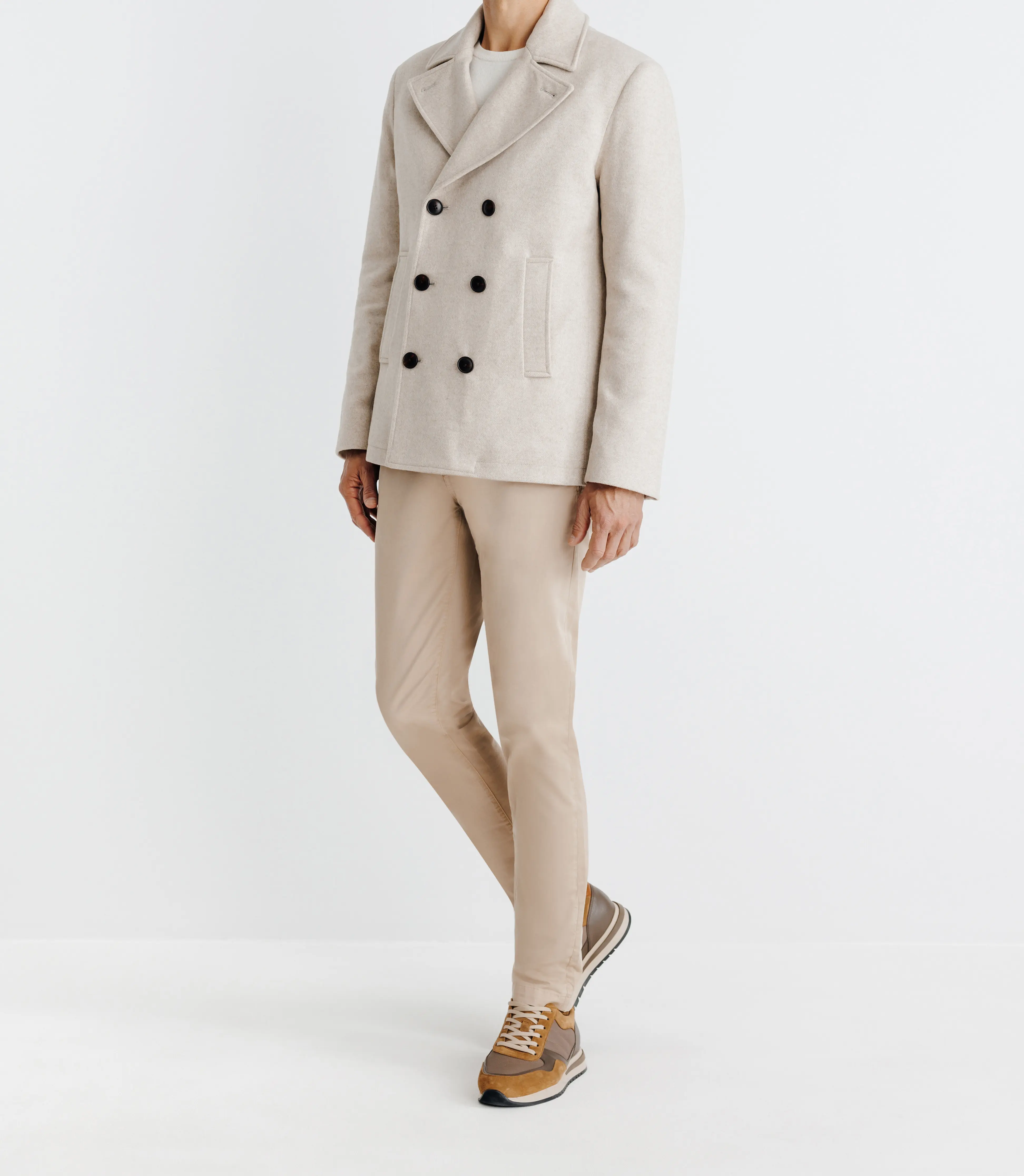 Manteau croisé beige