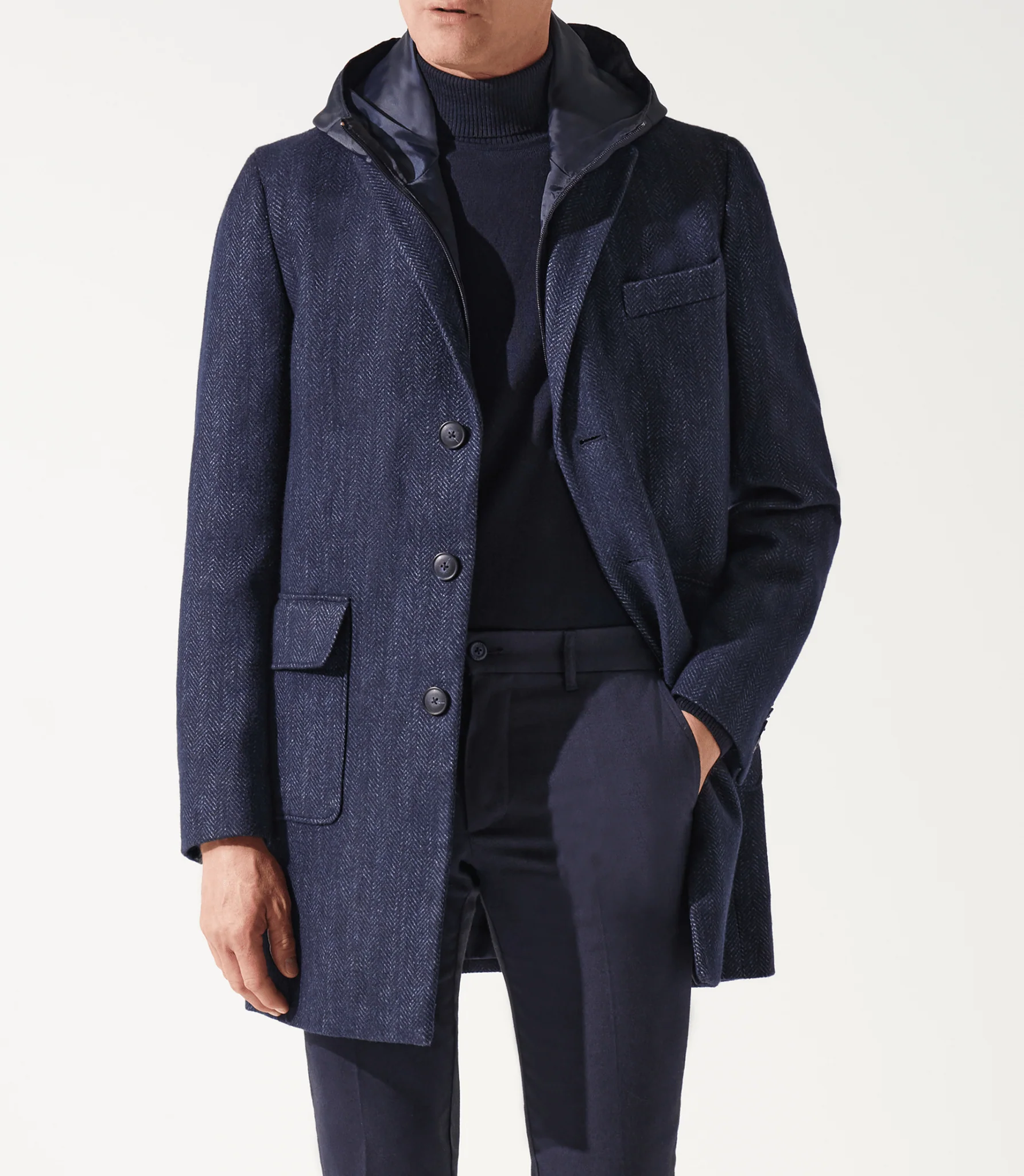 Manteau croisé bleu indigo ILLUMI