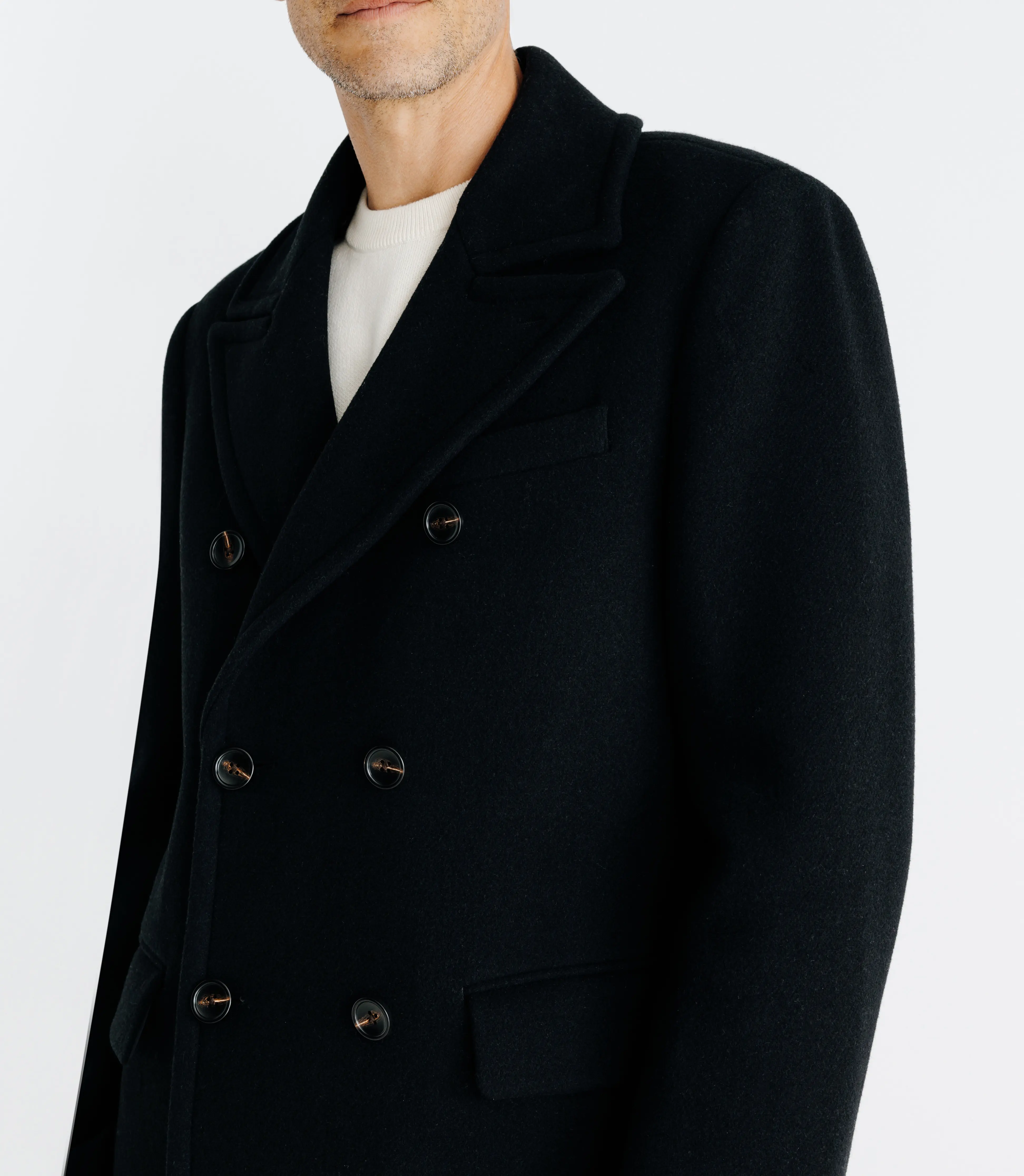 Manteau croisé noir - Image 3