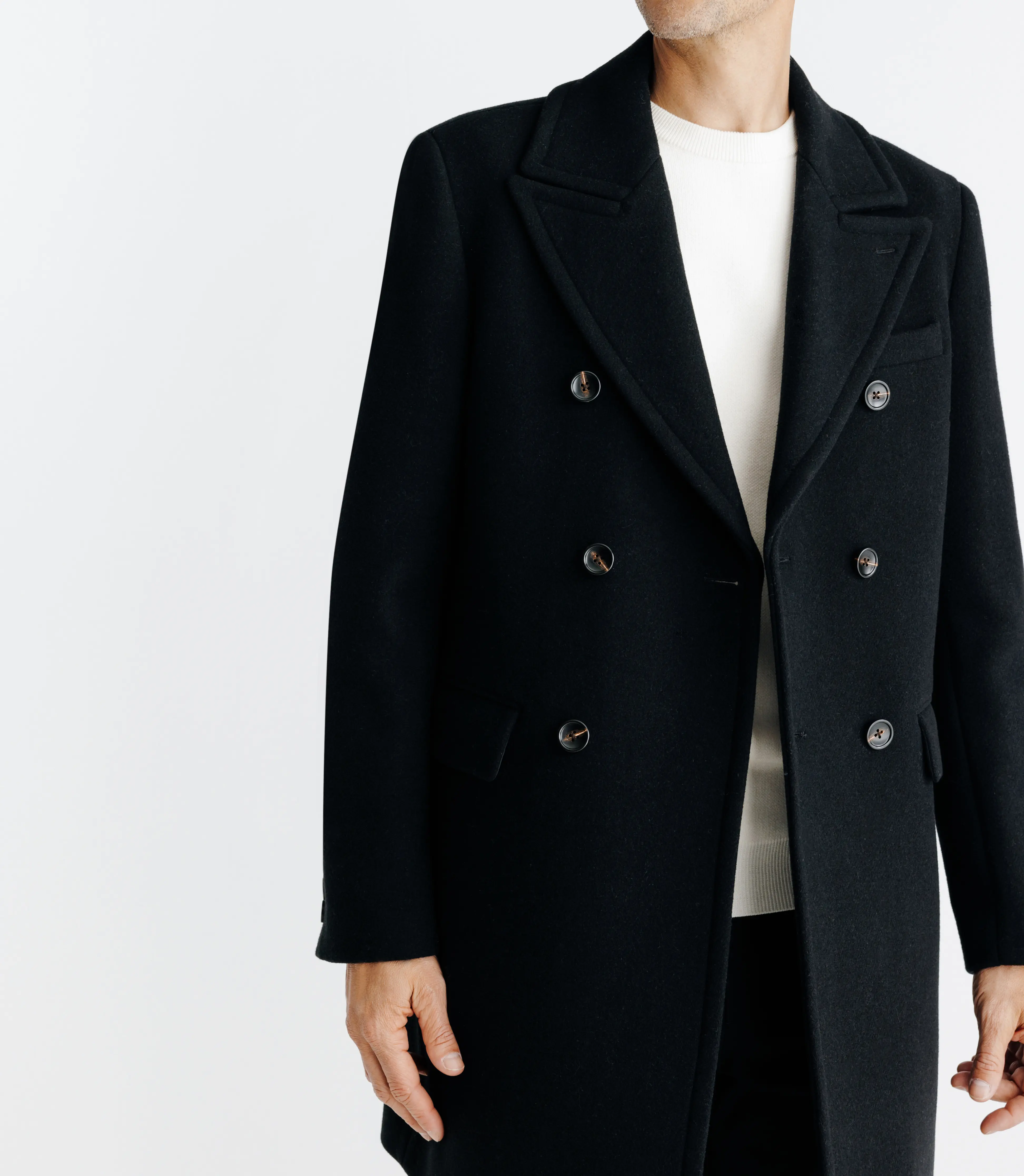 Manteau croisé noir - Image 4