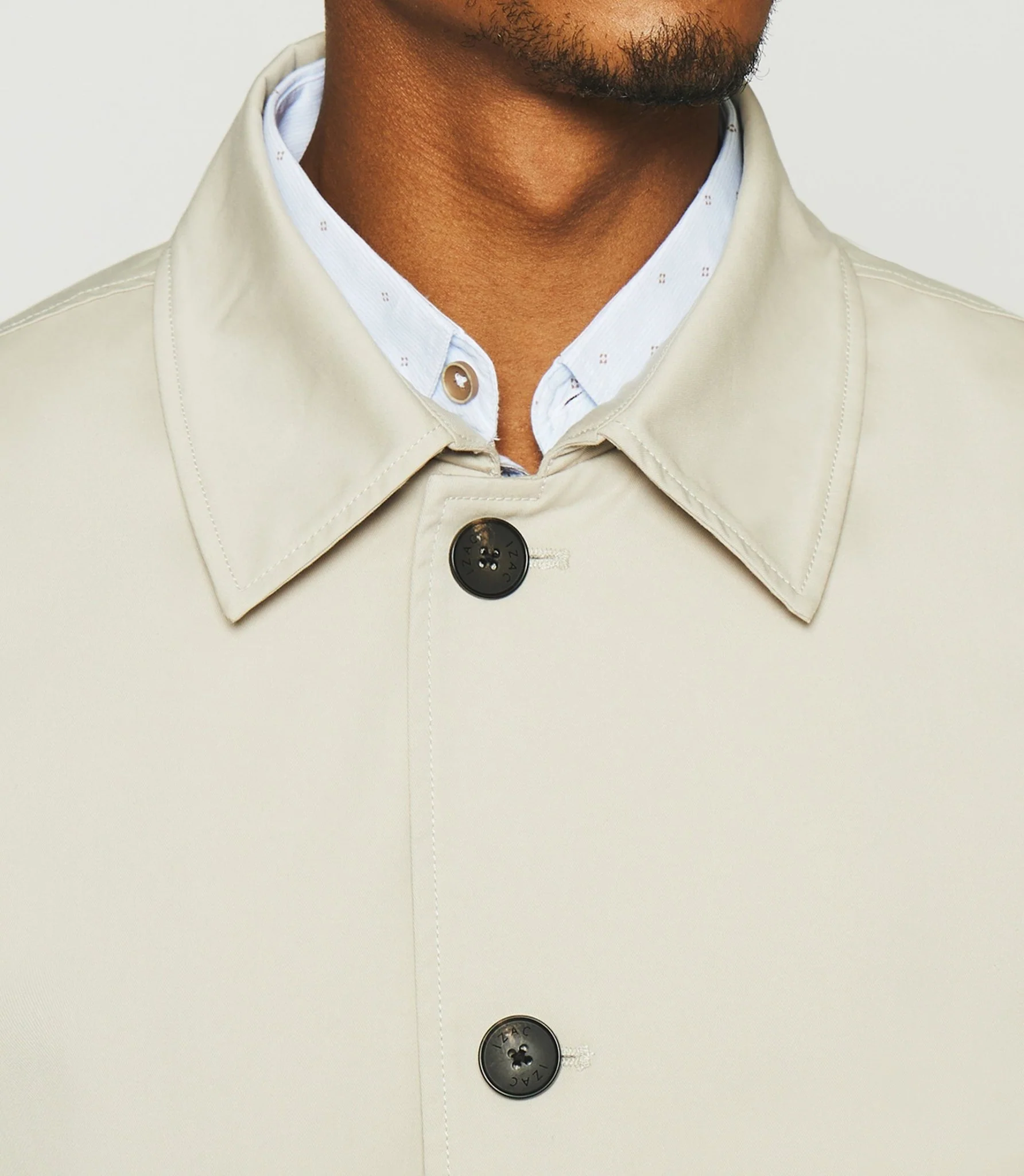 Manteau droit beige mastic HENRI - Image 2