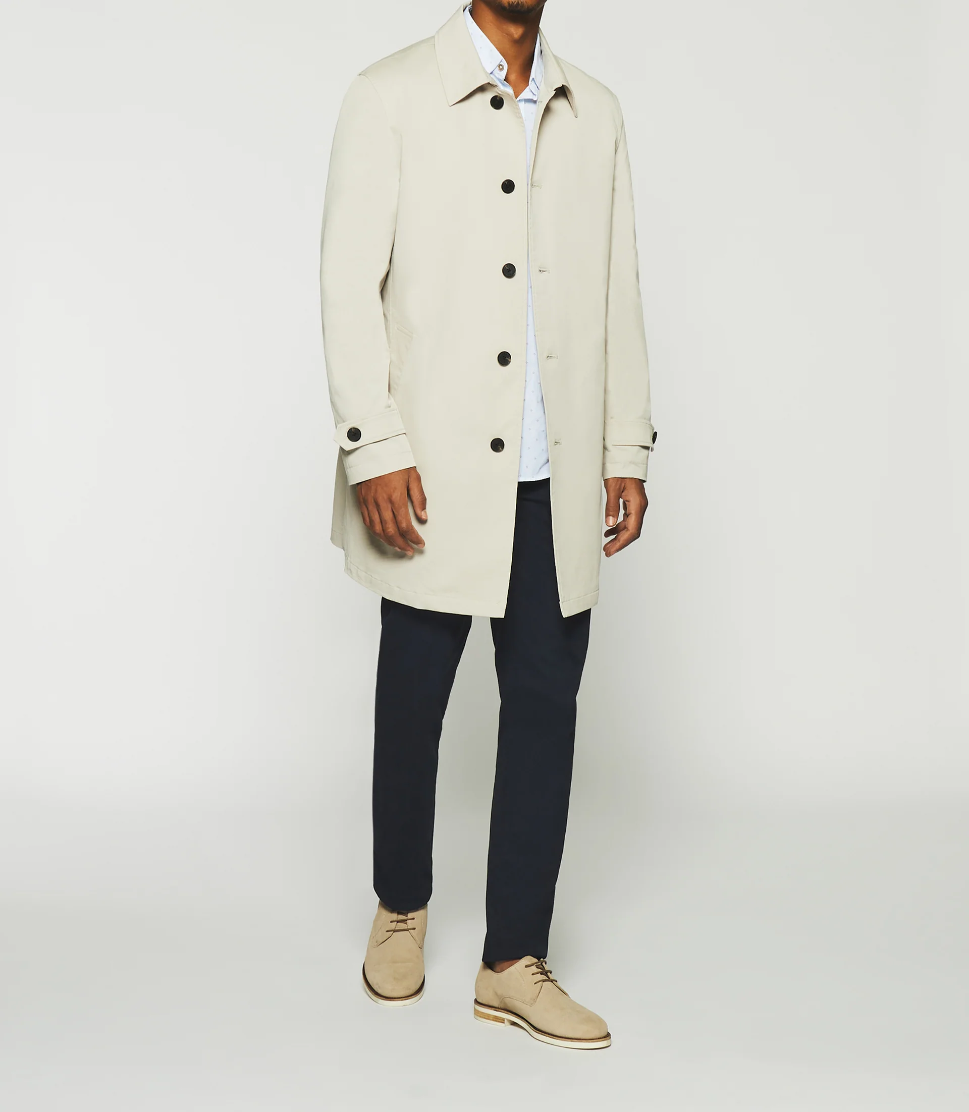 Manteau droit beige mastic HENRI - Image 3
