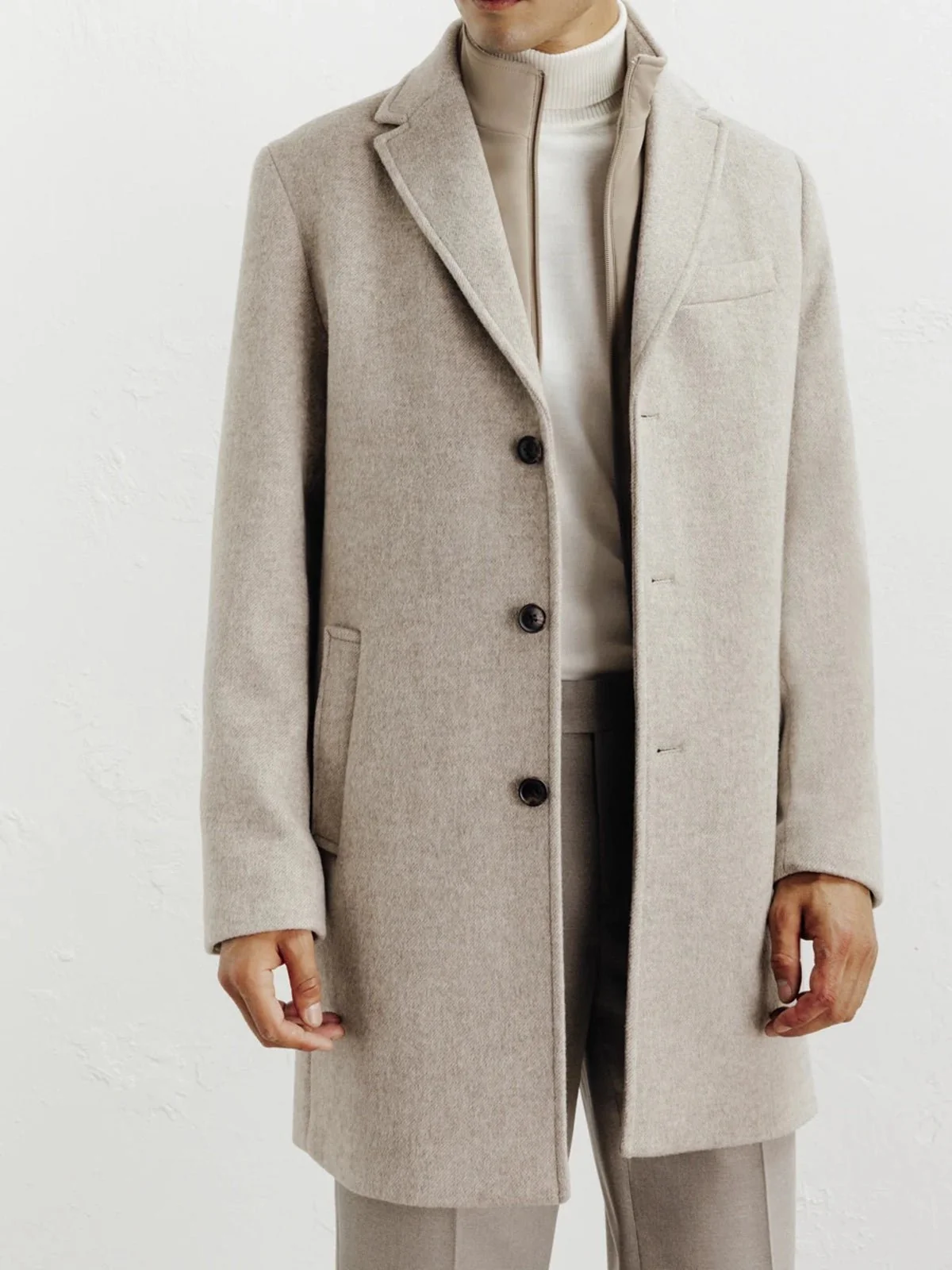 Manteau ville à parmenture amovible beige