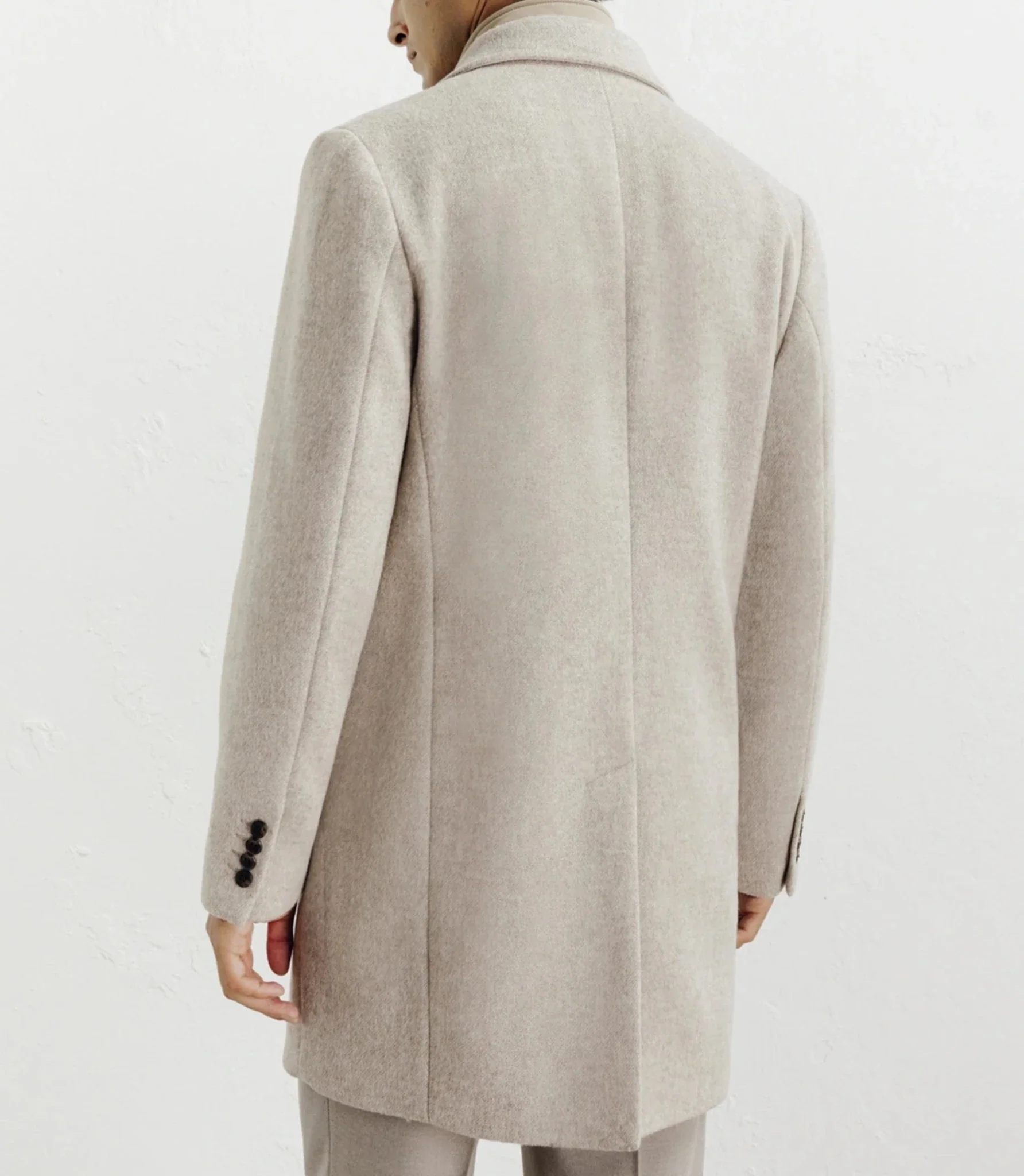 Manteau ville à parmenture amovible beige - Image 4