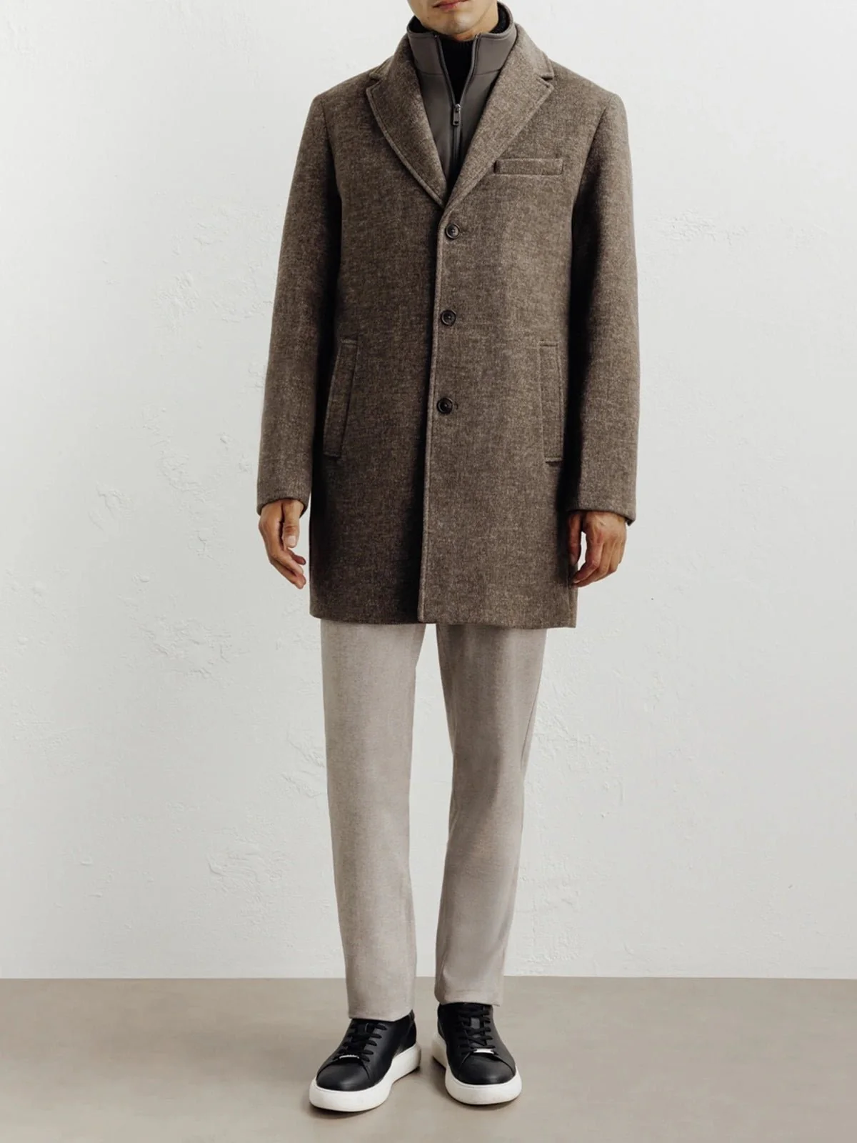 Manteau ville à parmenture amovible châtaigne - Image 3