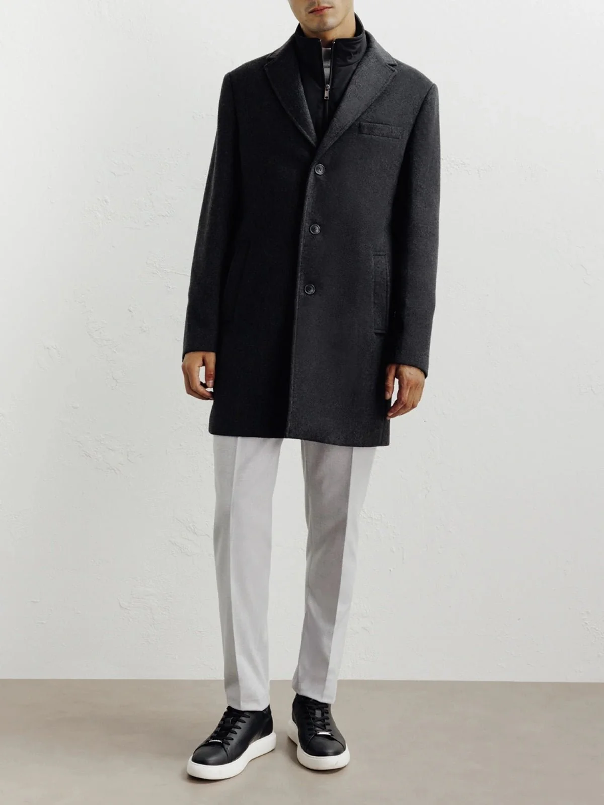 Manteau ville à parmenture amovible gris foncé - Image 3