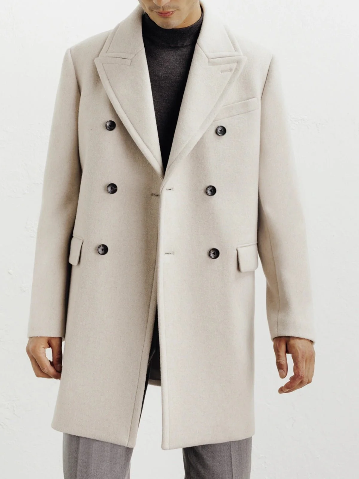 Manteau ville croisé beige
