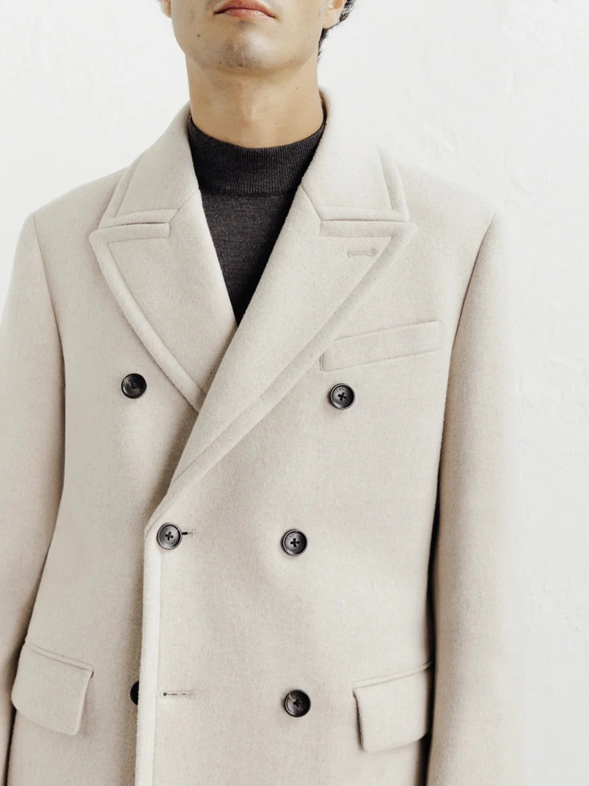 Manteau ville croisé beige - Image 2