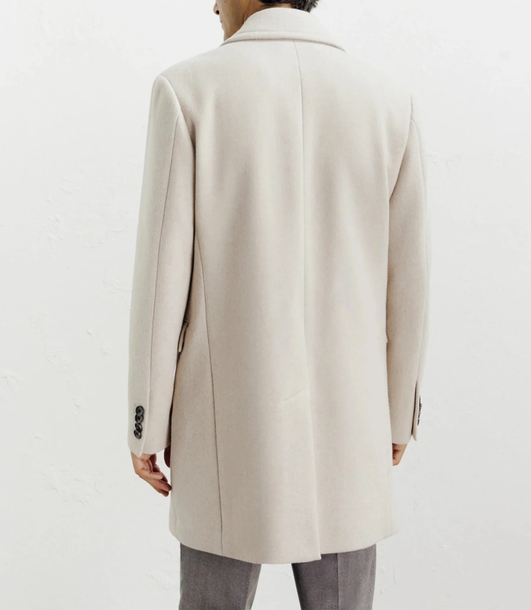 Manteau ville croisé beige - Image 4