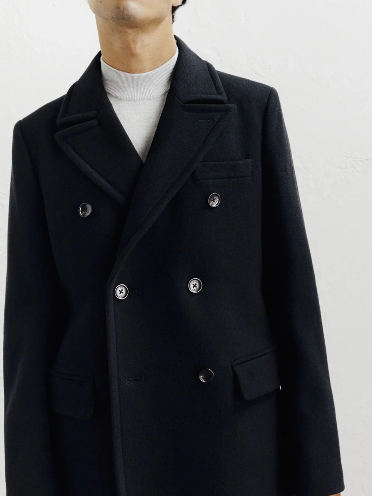 Manteau ville croisé noir - Image 2