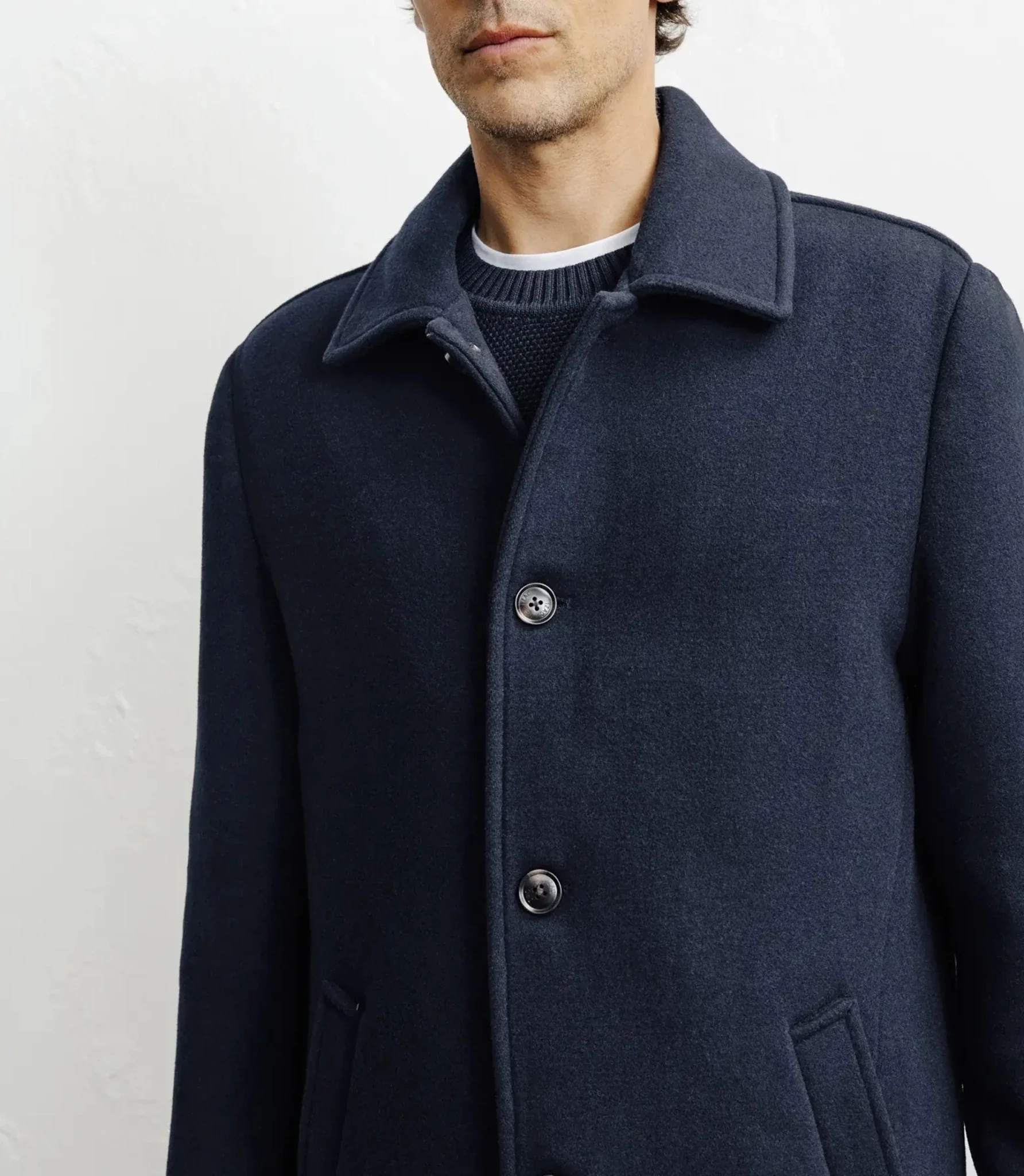 Manteau long droit marine - Image 2