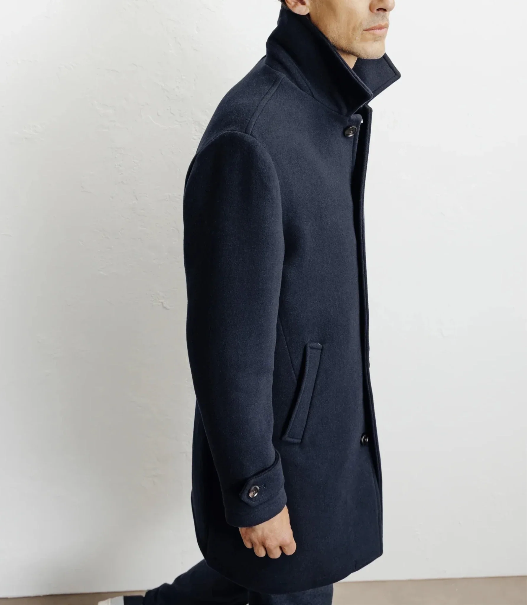 Manteau long droit marine - Image 4