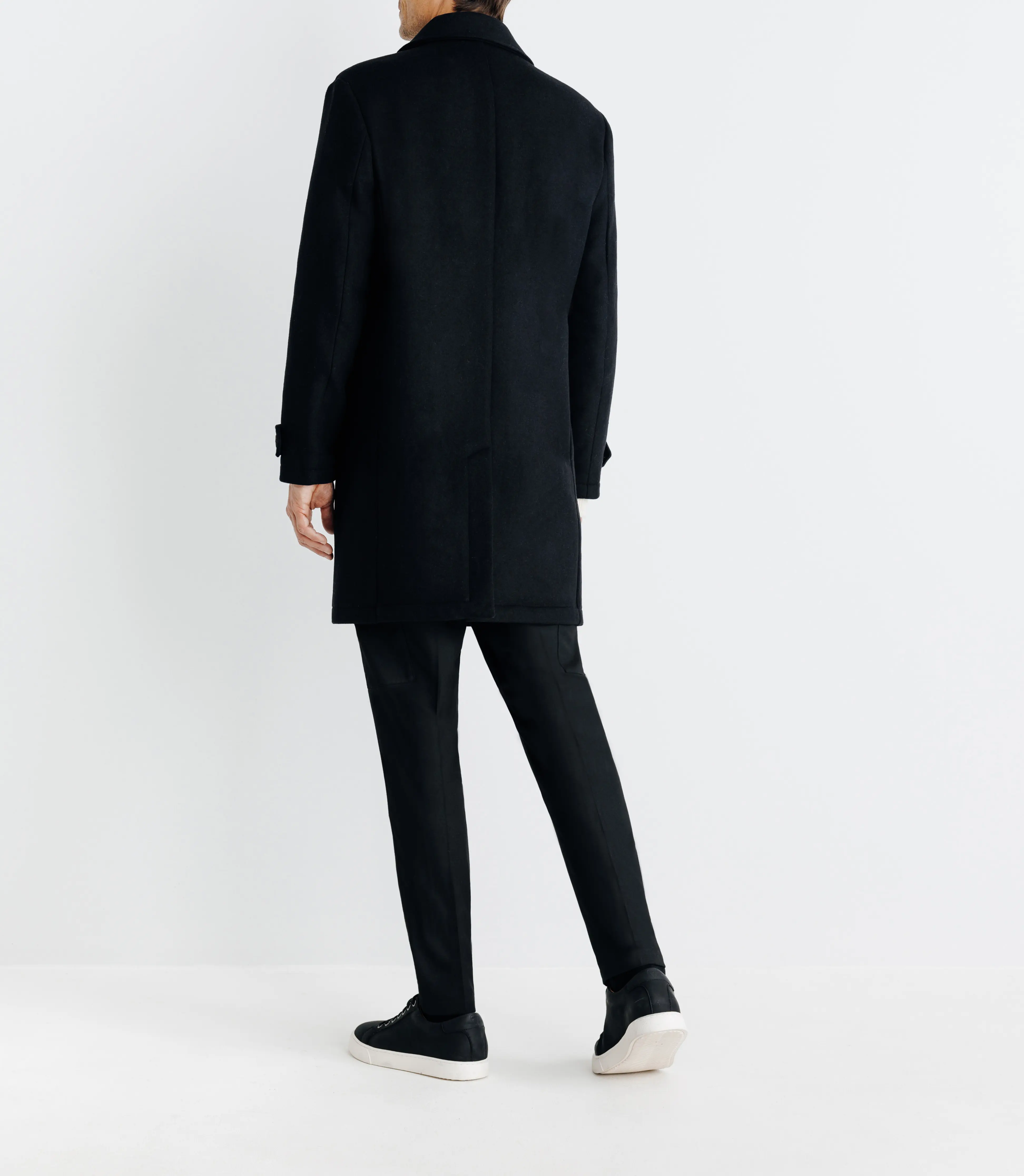 Manteau long droit noir - Image 2