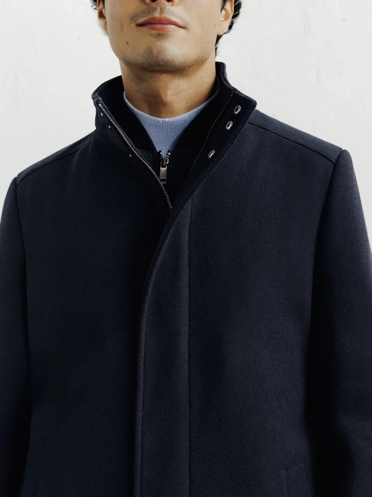 Manteau ville en laine marine - Image 2