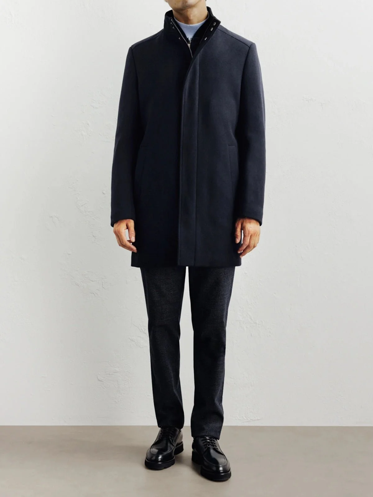 Manteau ville en laine marine - Image 3