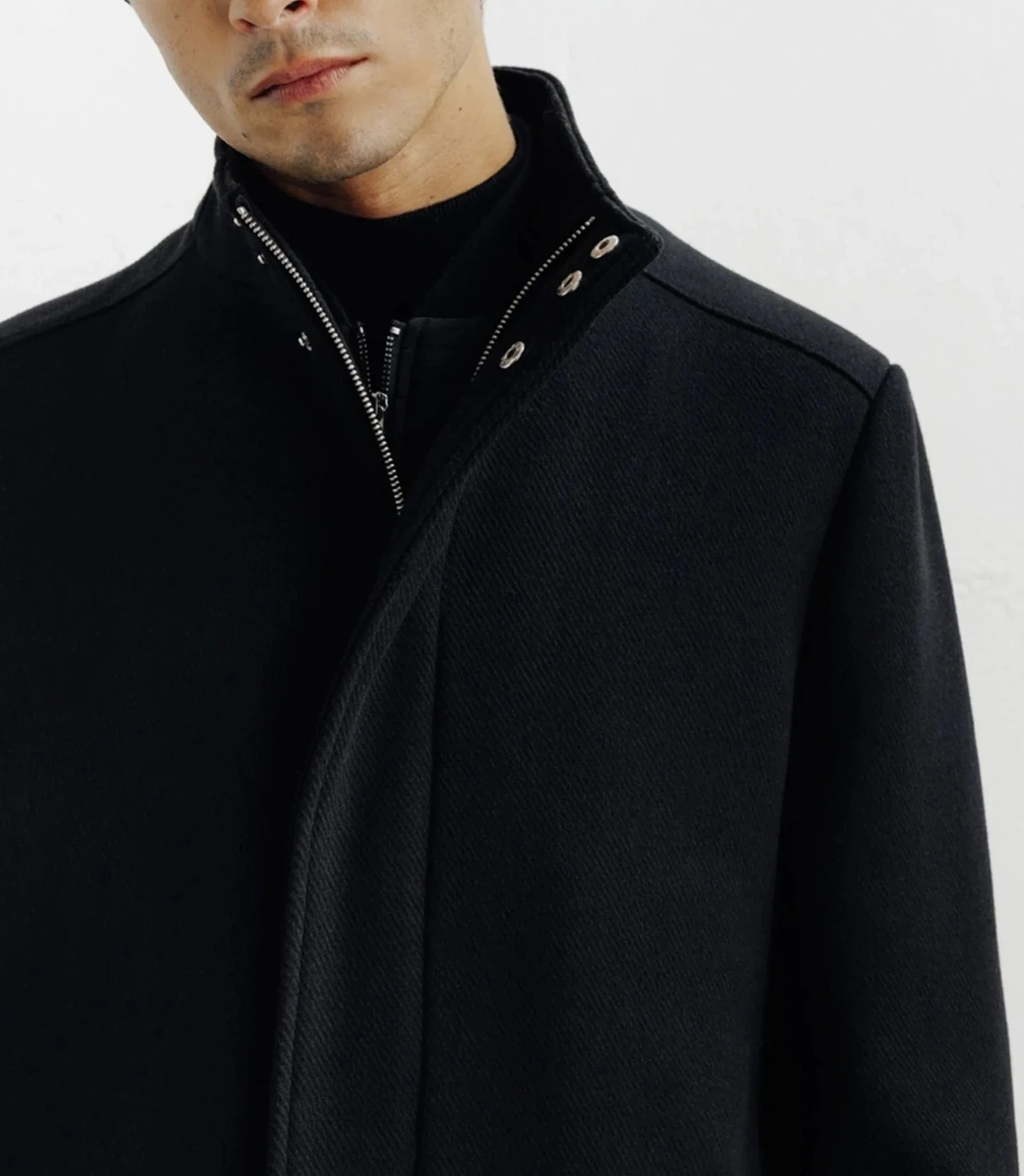 Manteau ville en laine noir - Image 2
