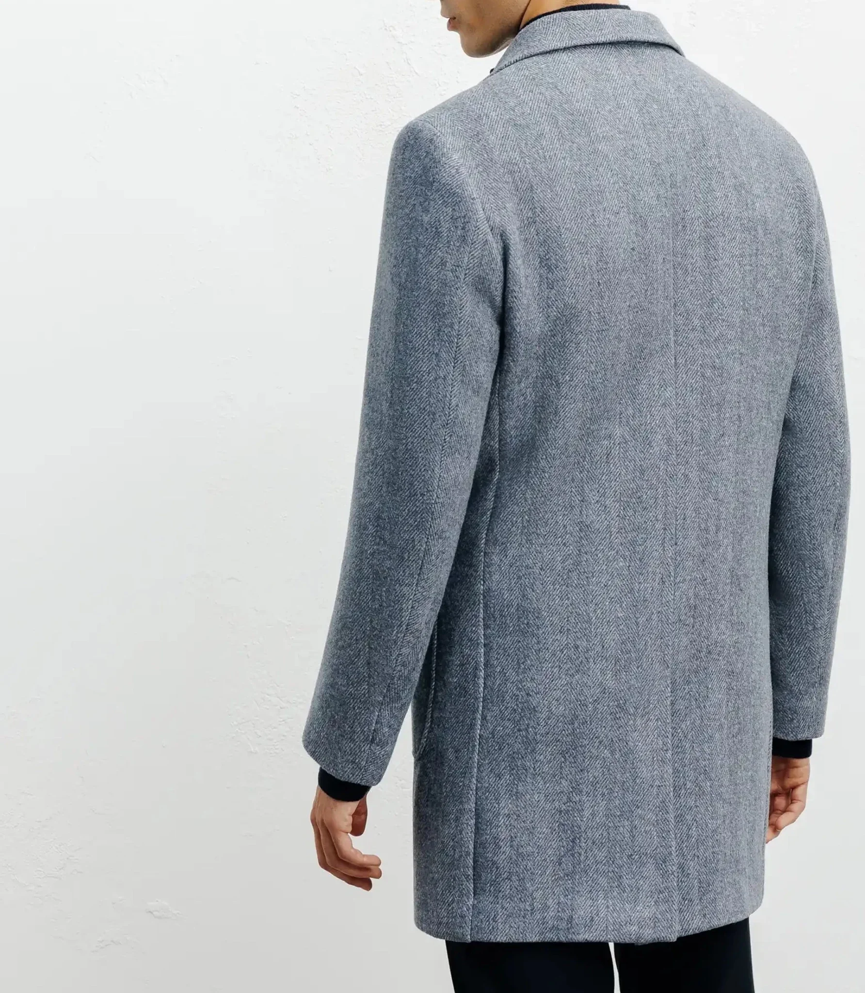 Manteau en laine avec boutons bleu - Image 4