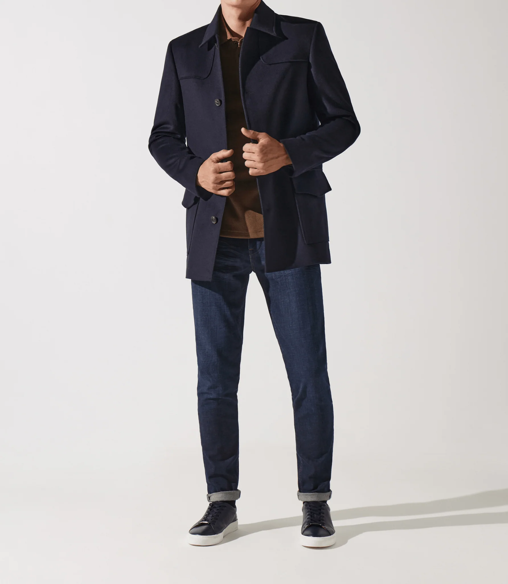 Manteau en laine cachemire marine ITALO