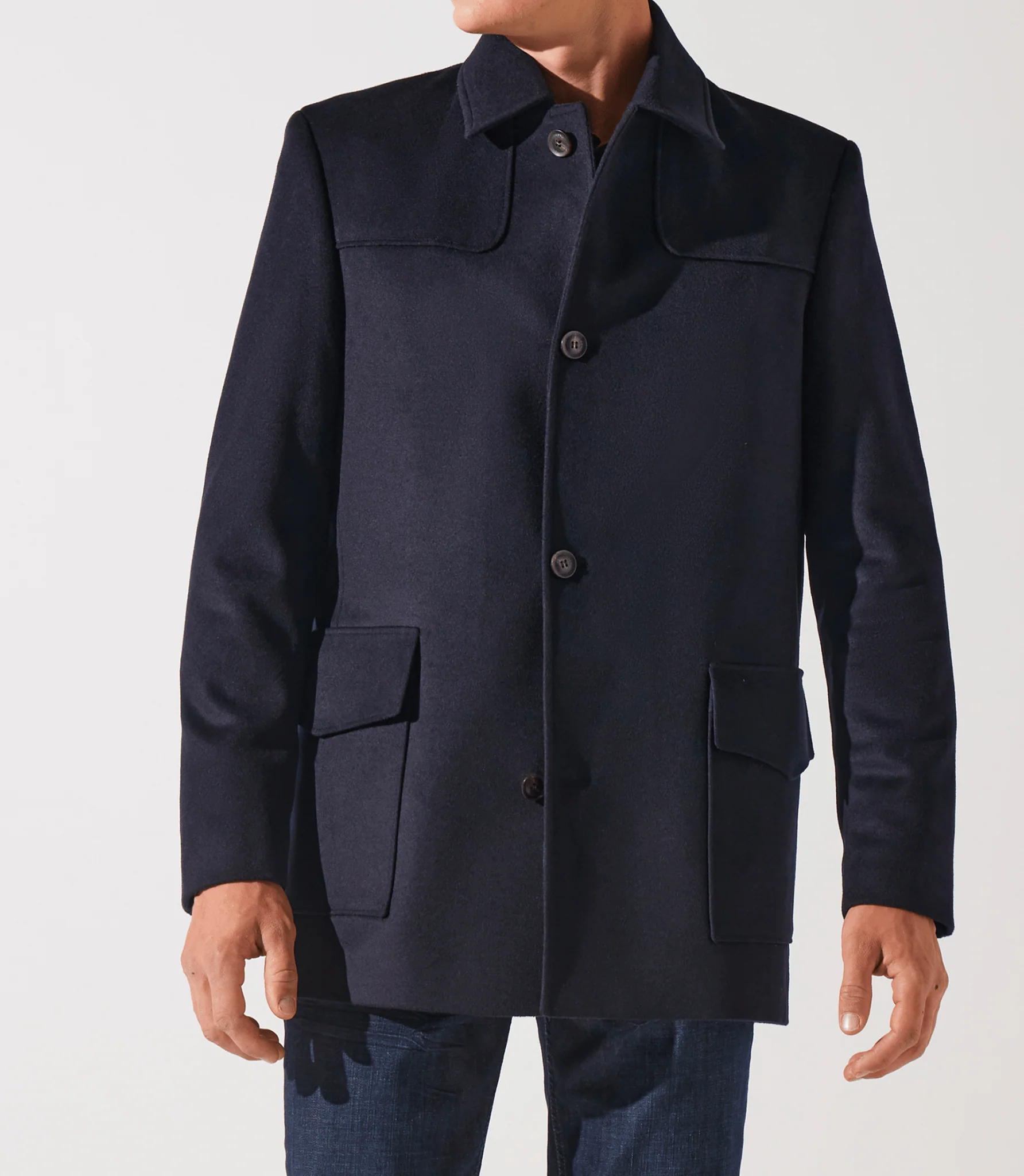 Manteau en laine cachemire marine ITALO - Image 2
