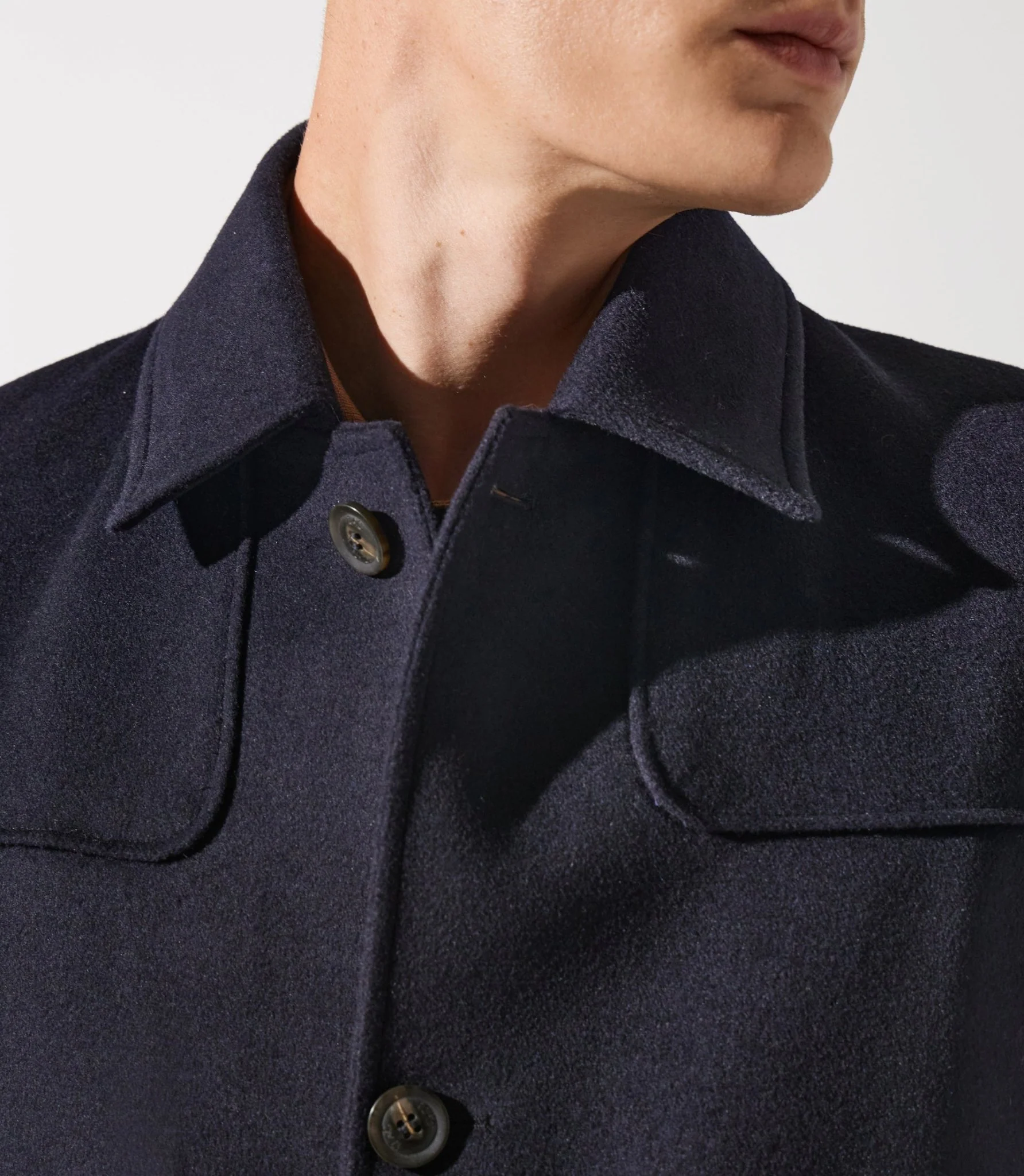 Manteau en laine cachemire marine ITALO - Image 4