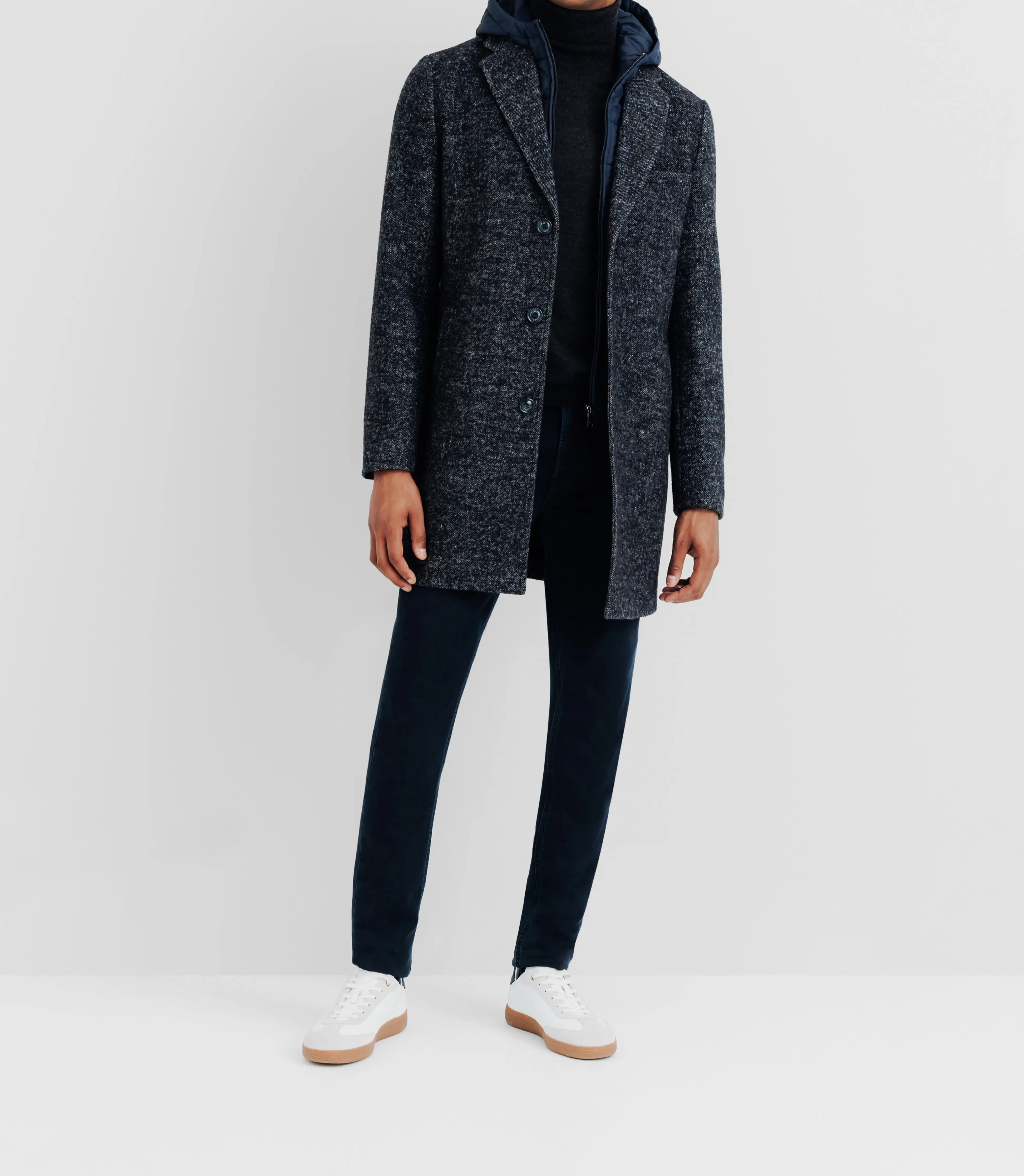 Manteau ville parementure amovible marine