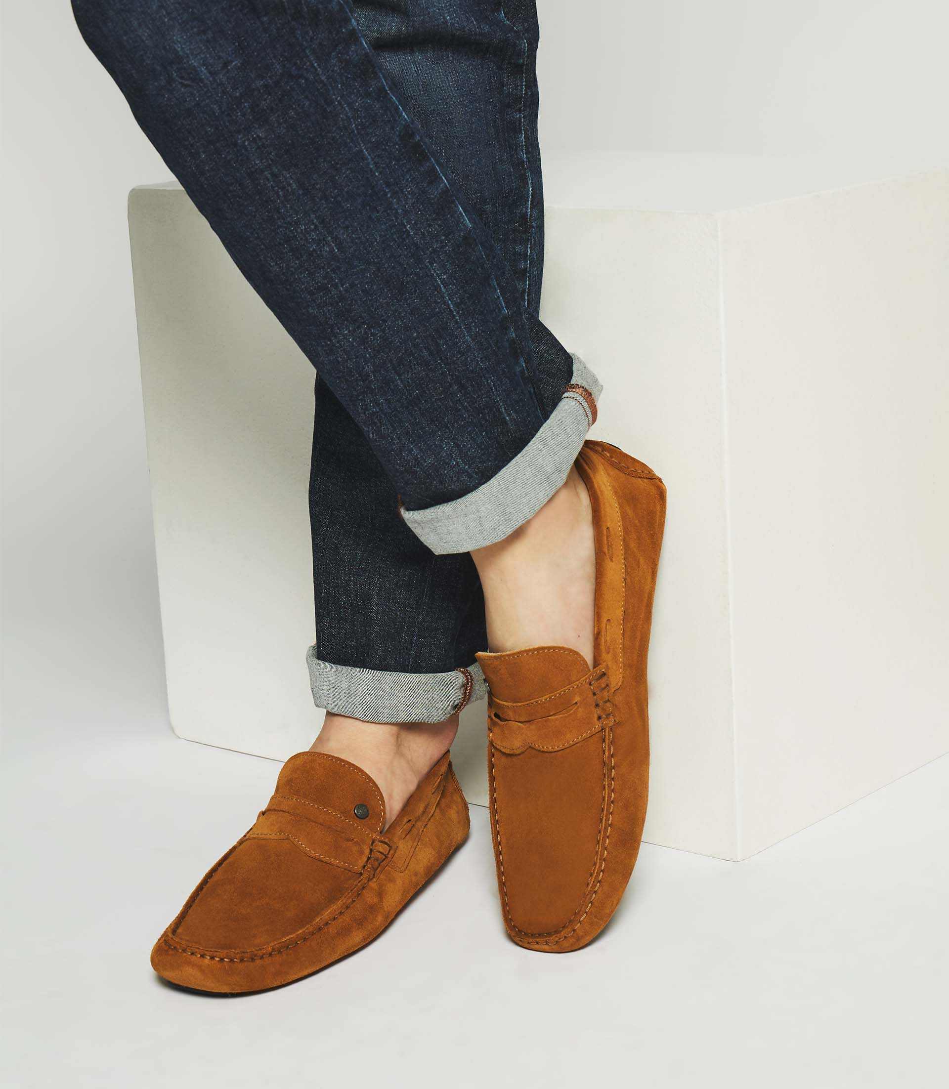 Mocassins en velours camel - Image 4