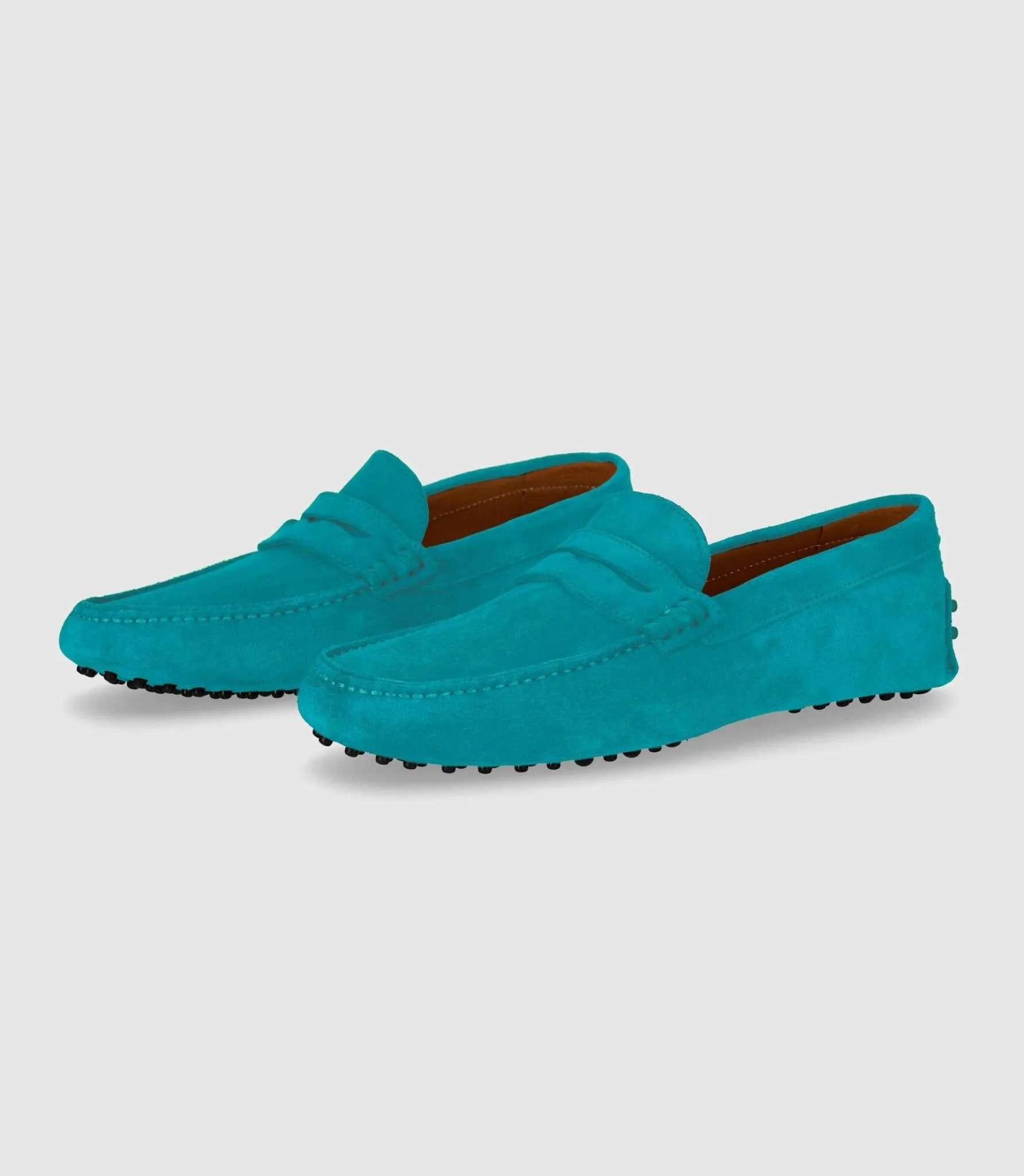 Mocassin en cuir velours bleu ciel "Eros 2" - Image 2