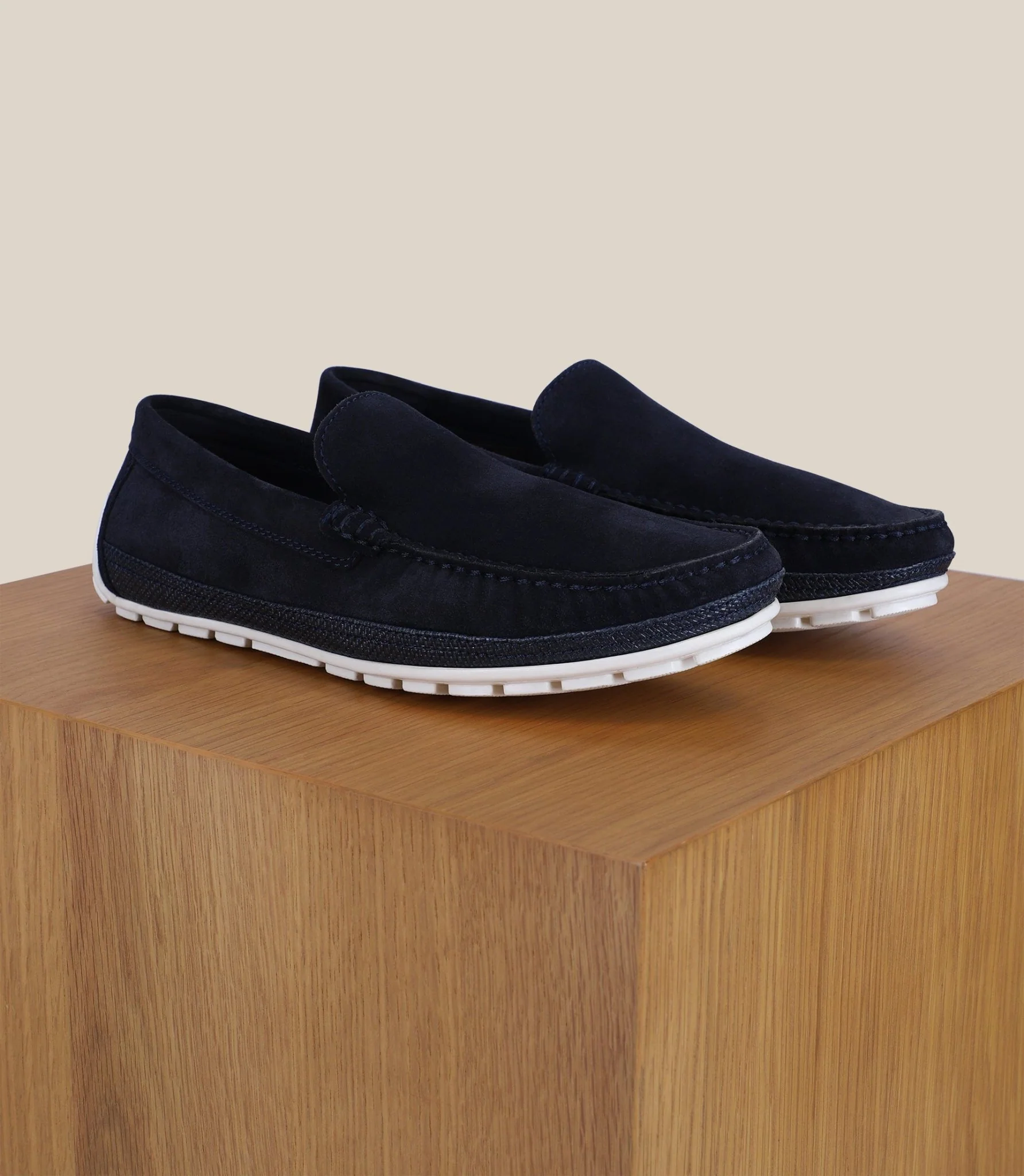 Mocassin en daim marine