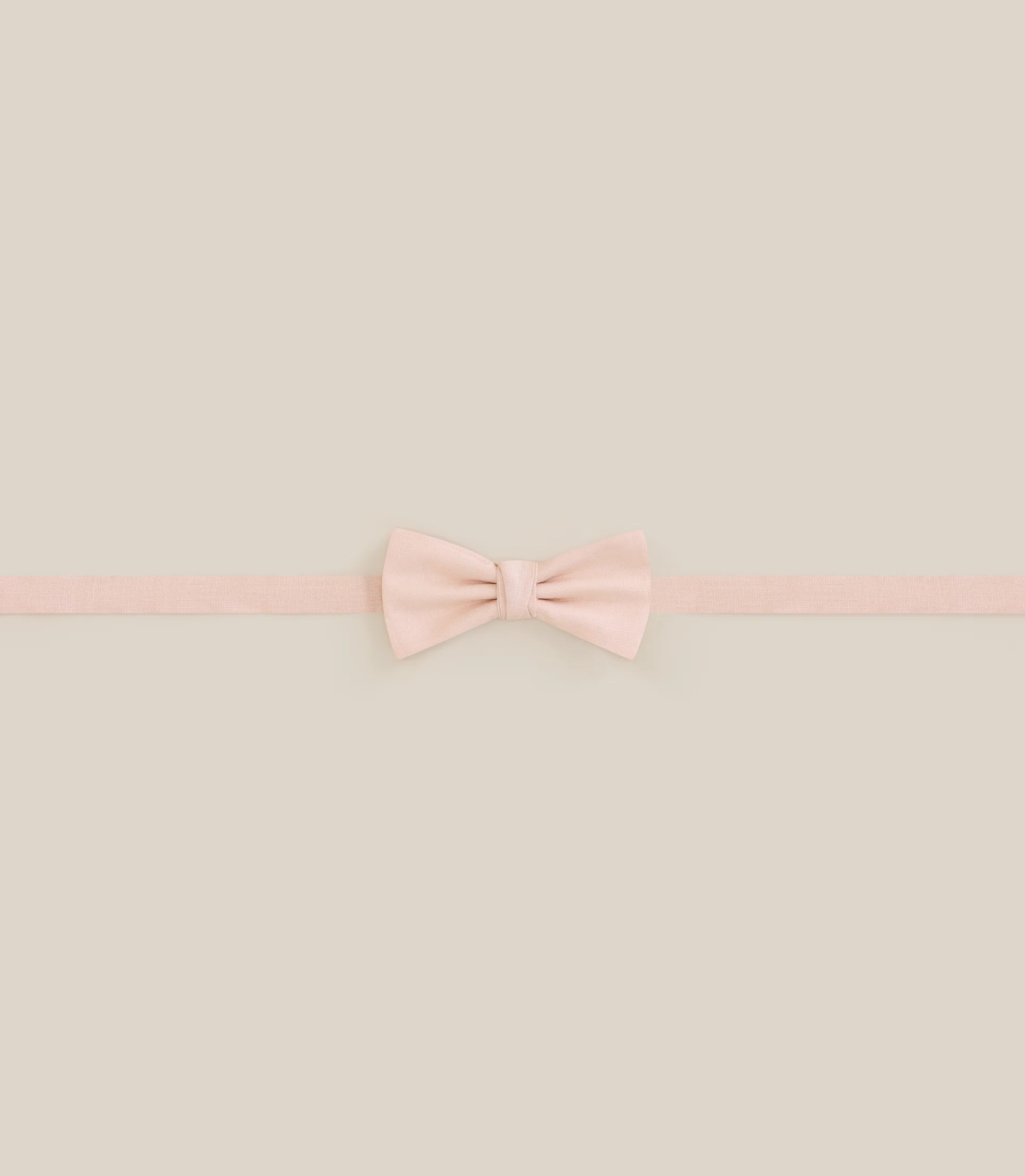 Noeud papillon tissu uni 100% lin pêche