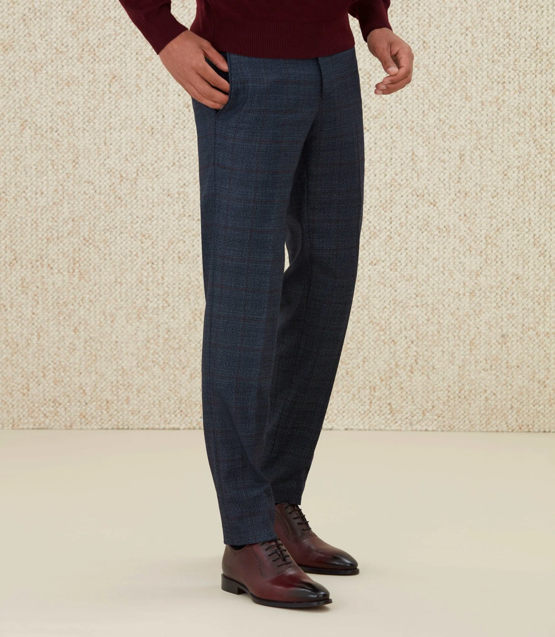 Pantalon Prince de Galles bleu "Neclatant" - Image 3