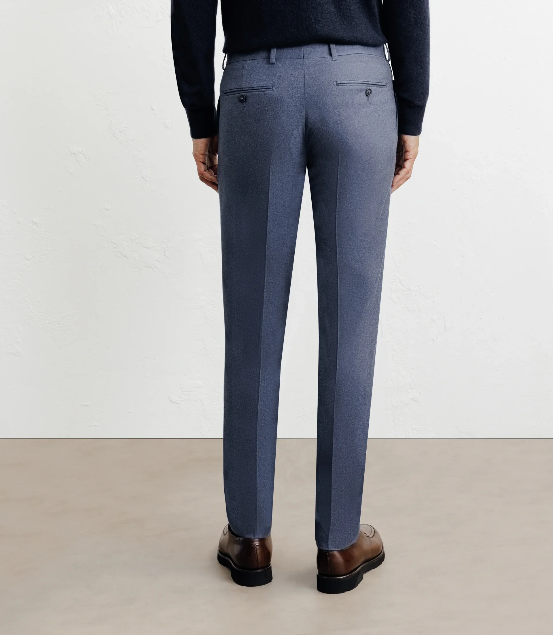 Pantalon ville en flanelle bleu - Image 4
