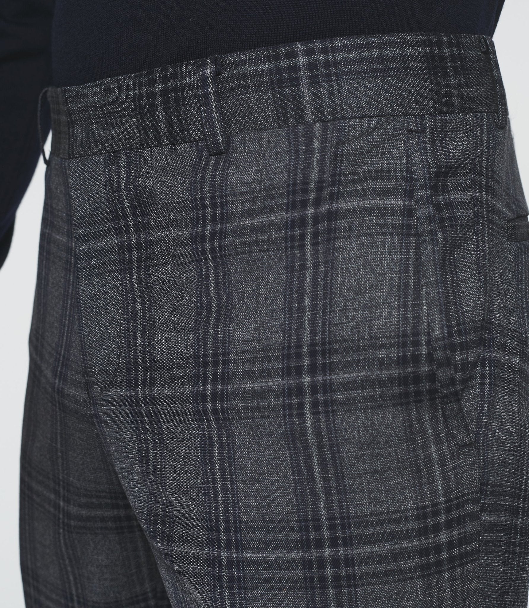 Pantalon ville à carreaux marine FSERIE - Image 2