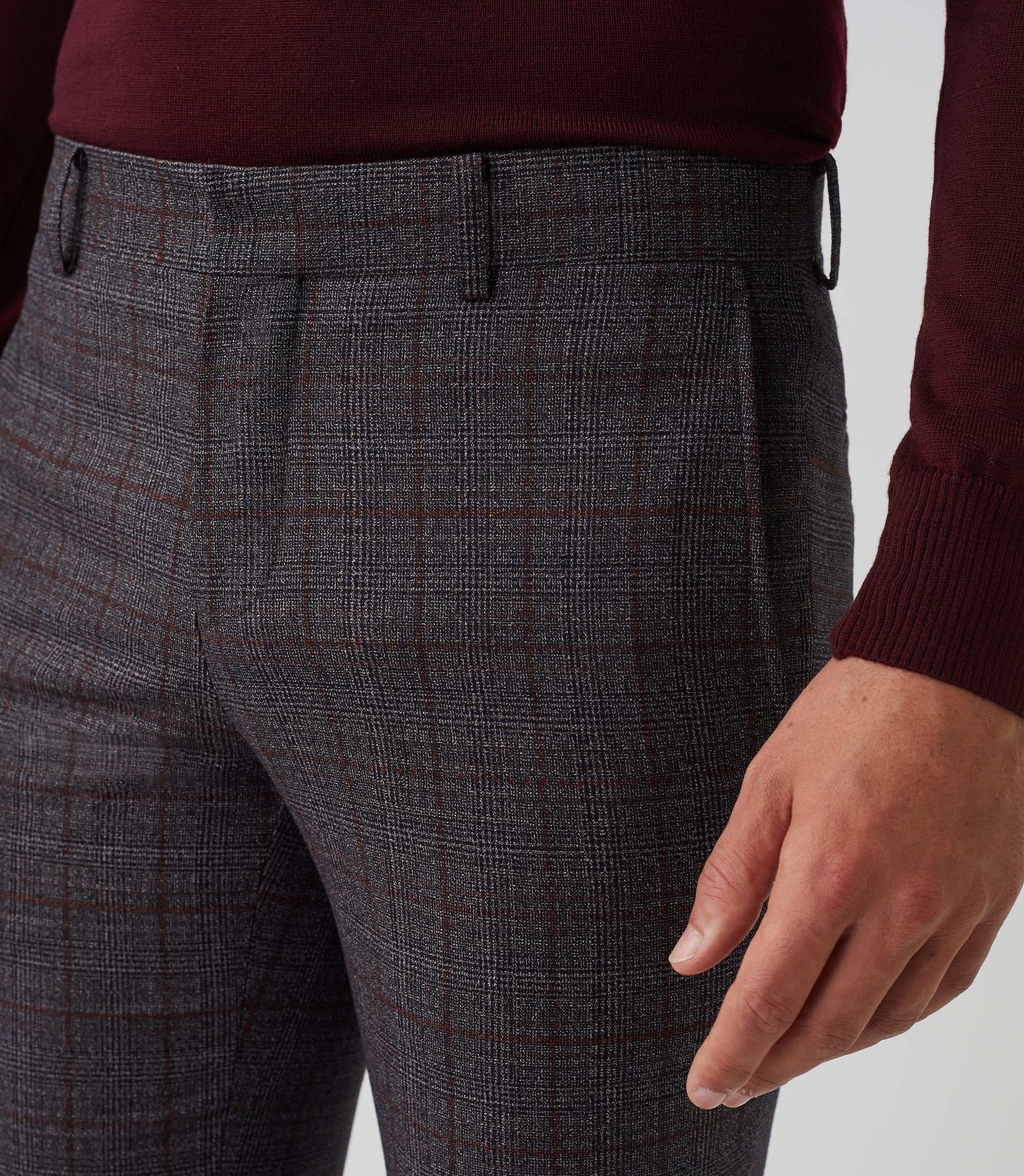 Pantalon ville Prince de Galles marron "Gvisuel" - Image 2