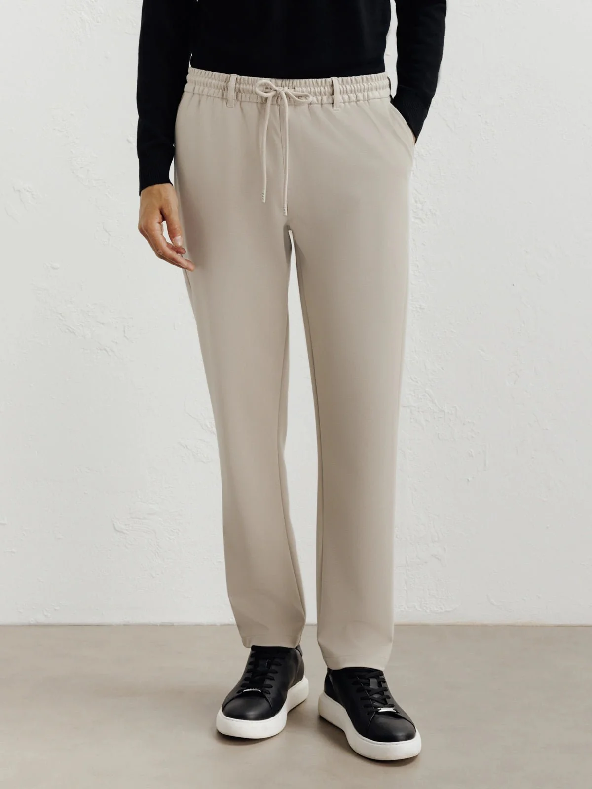 Pantalon en maille beige